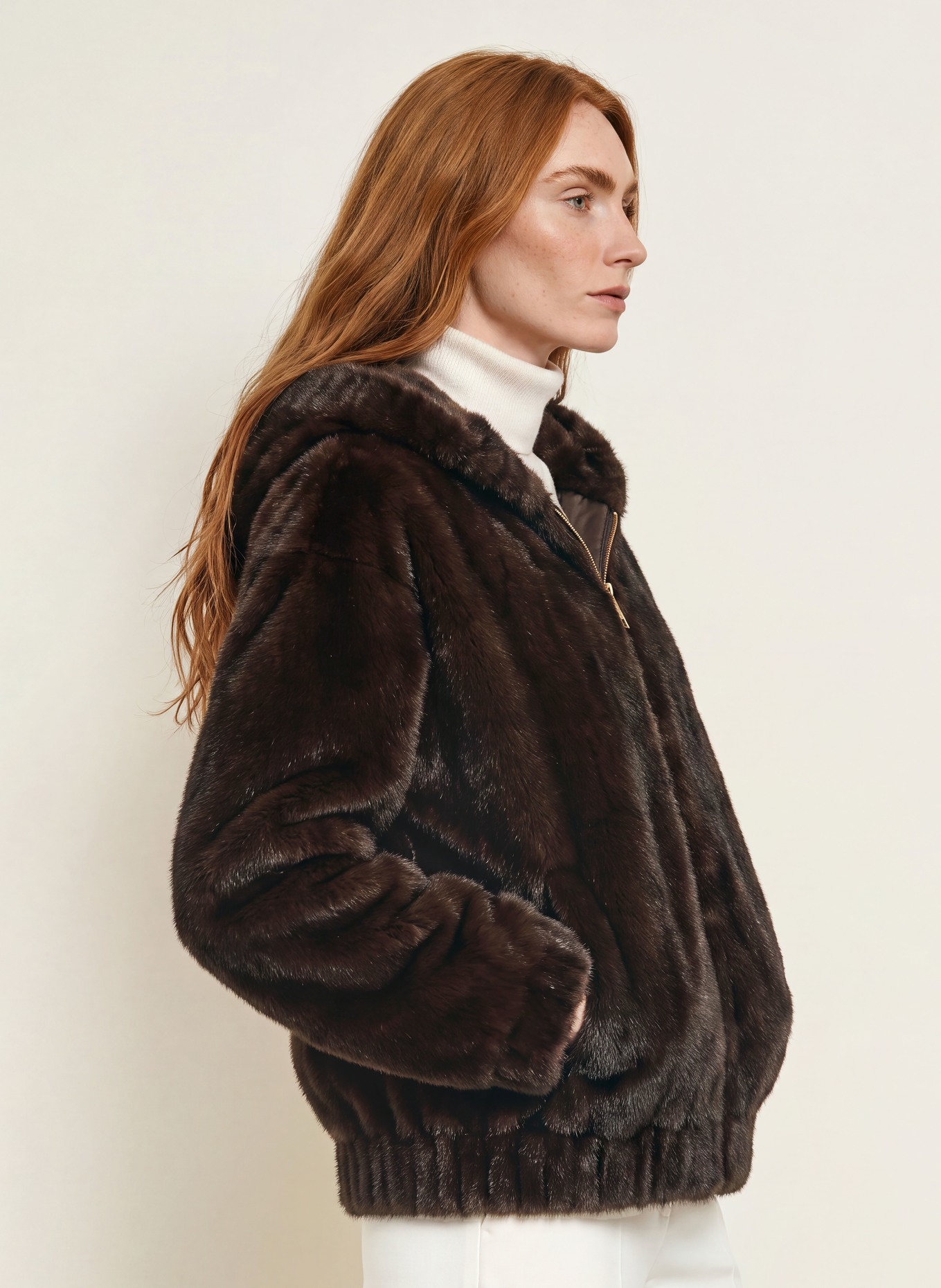 White Label Kunstfell-Jacke: DUNKELBRAUN