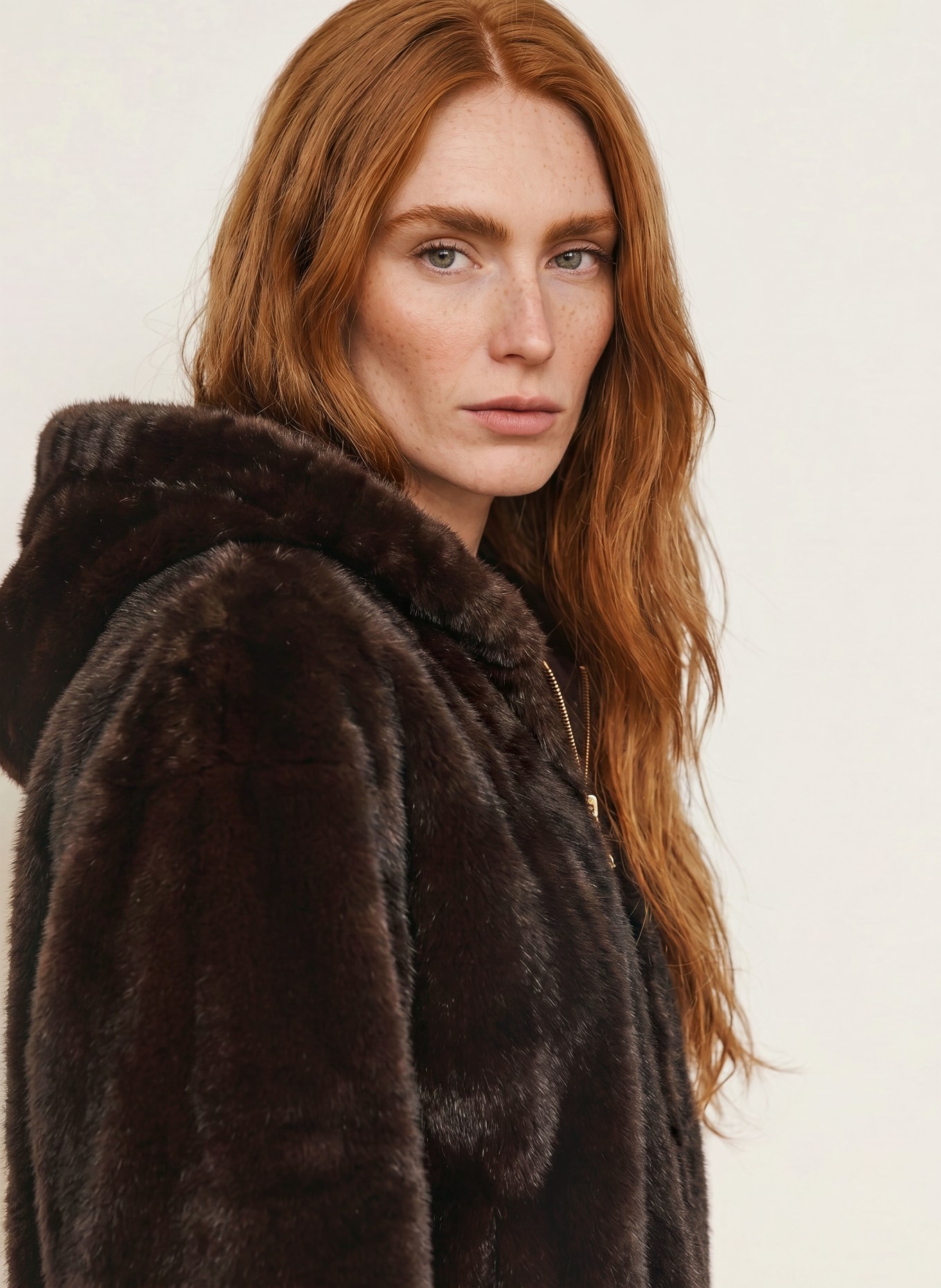 White Label Kunstfell-Jacke: DUNKELBRAUN