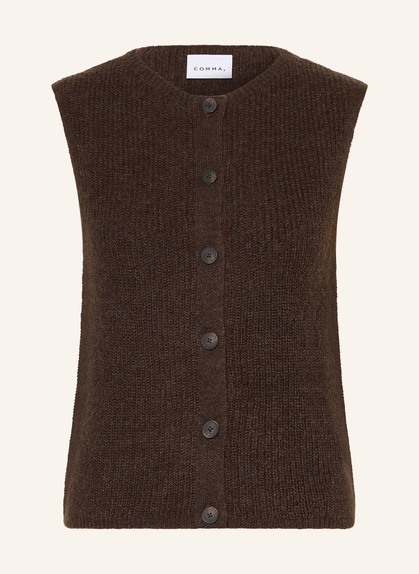 comma Knit vest: DARK BROWN