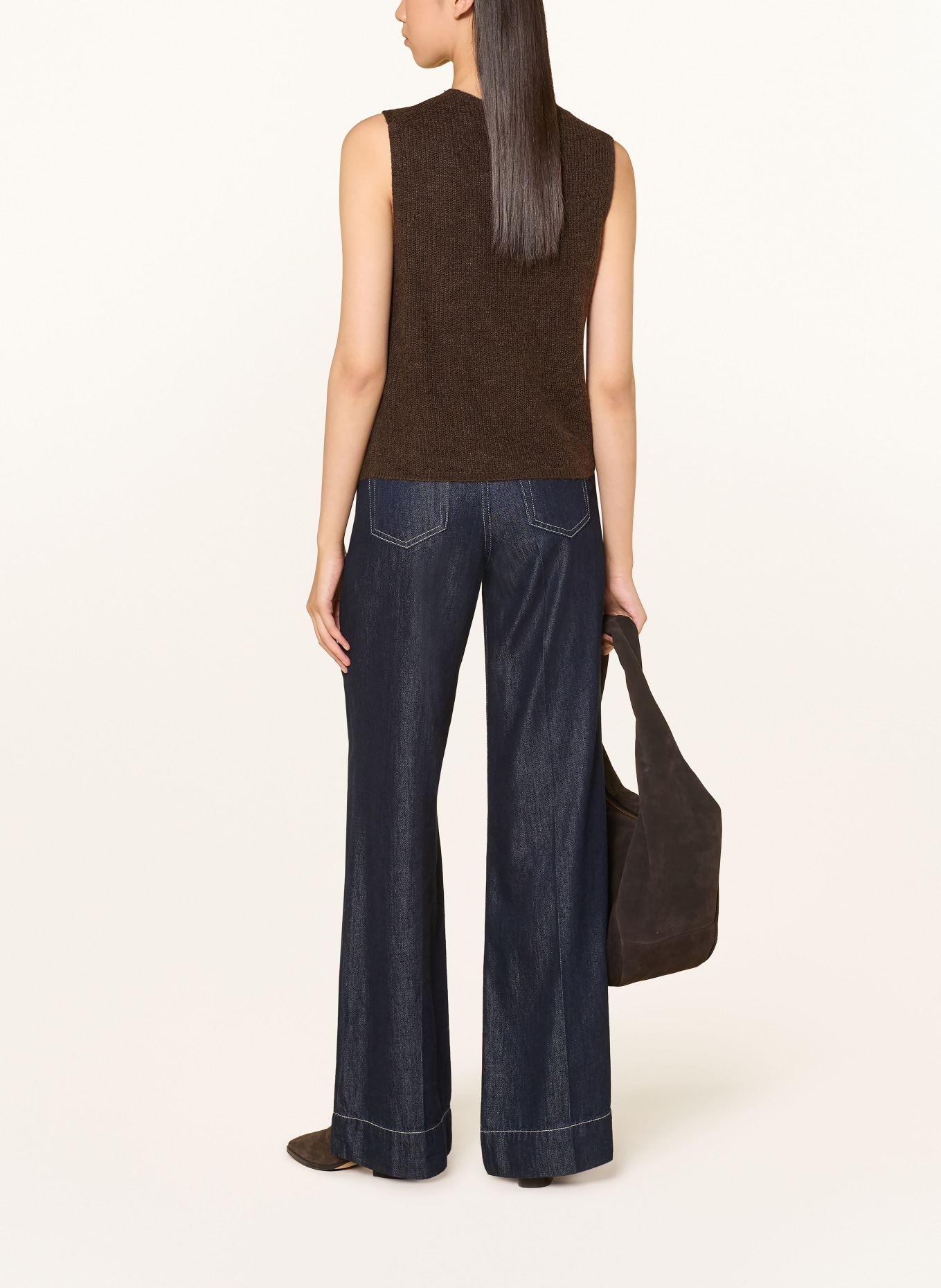 comma Knit vest: DARK BROWN
