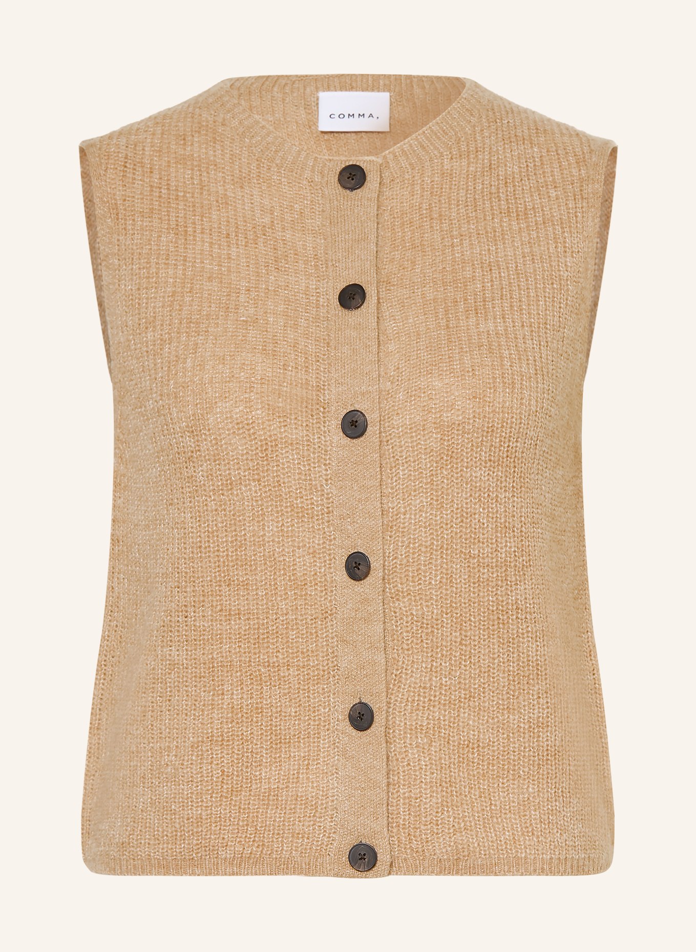 comma Knit vest: LIGHT BROWN