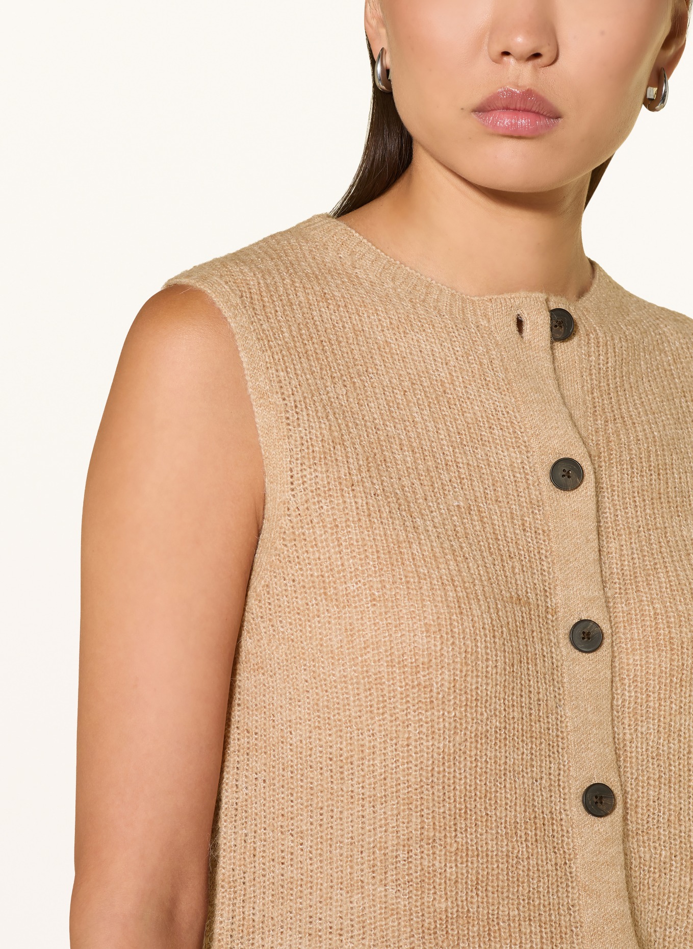 comma Knit vest: LIGHT BROWN