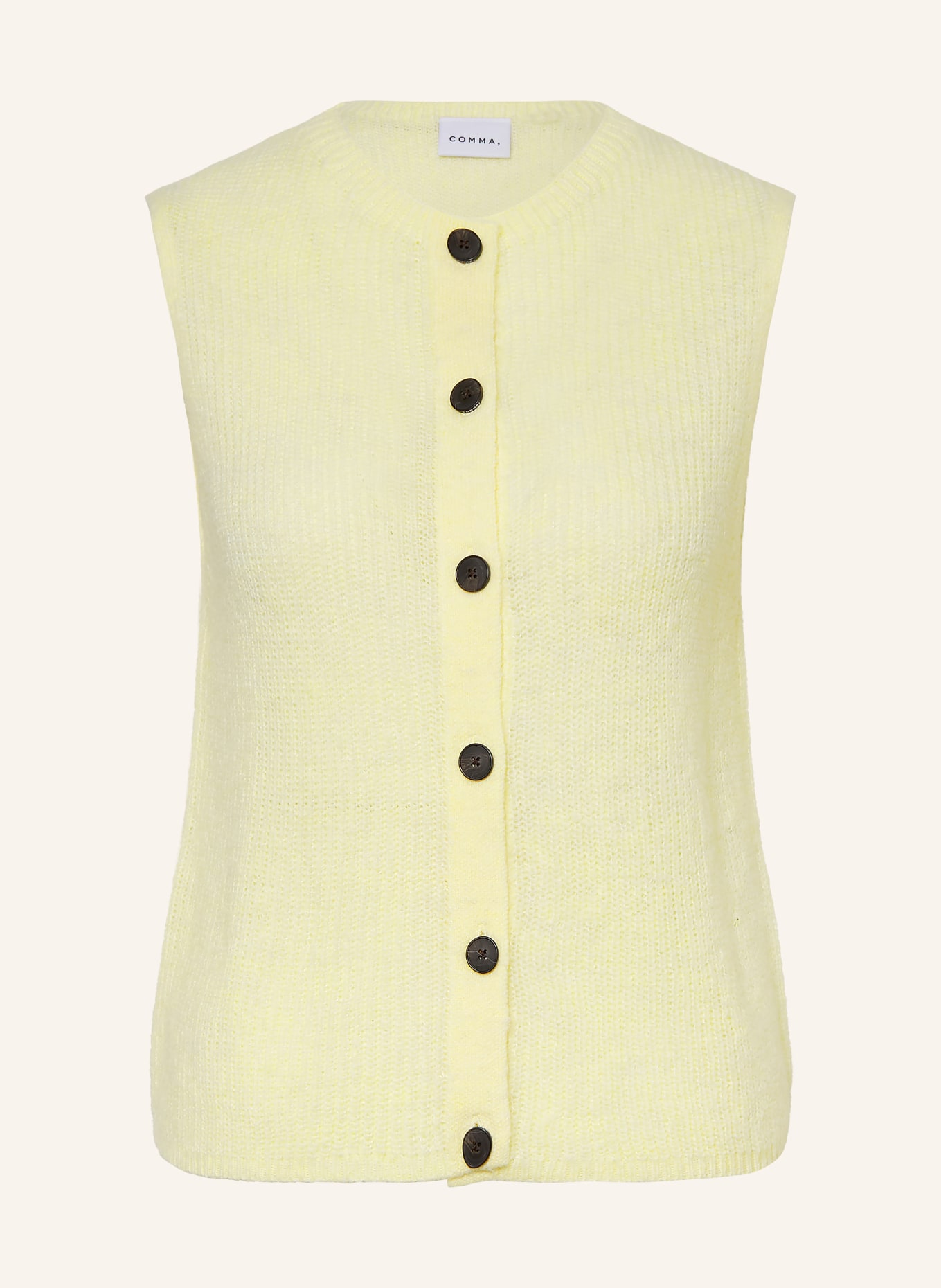 comma Knit vest: LIGHT YELLOW