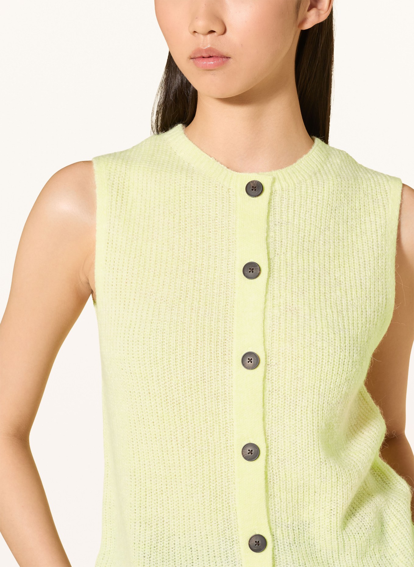 comma Knit vest: LIGHT YELLOW