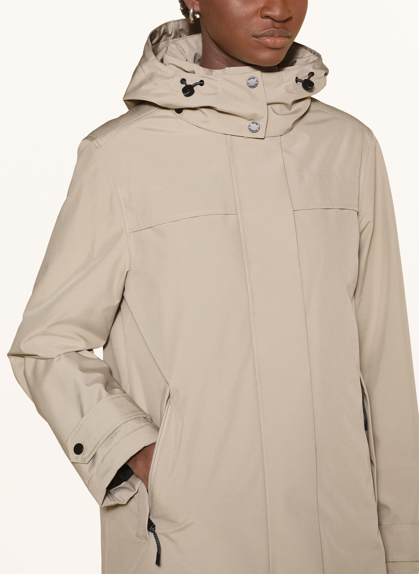 FUCHS SCHMITT Functionele jas HELSINKI met afneembare capuchon: BEIGE