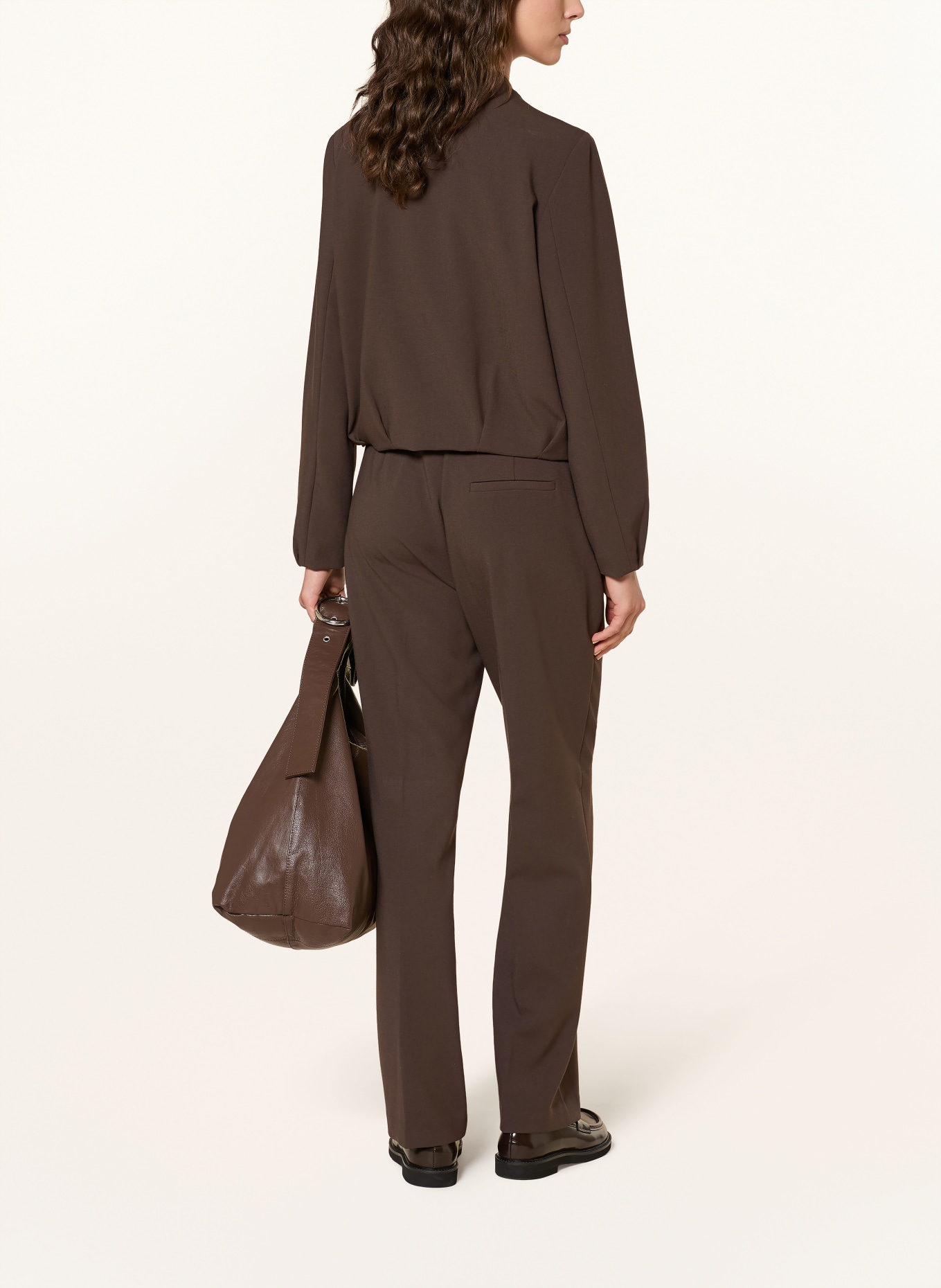comma Marlene-broek: MARRON FONCÉ