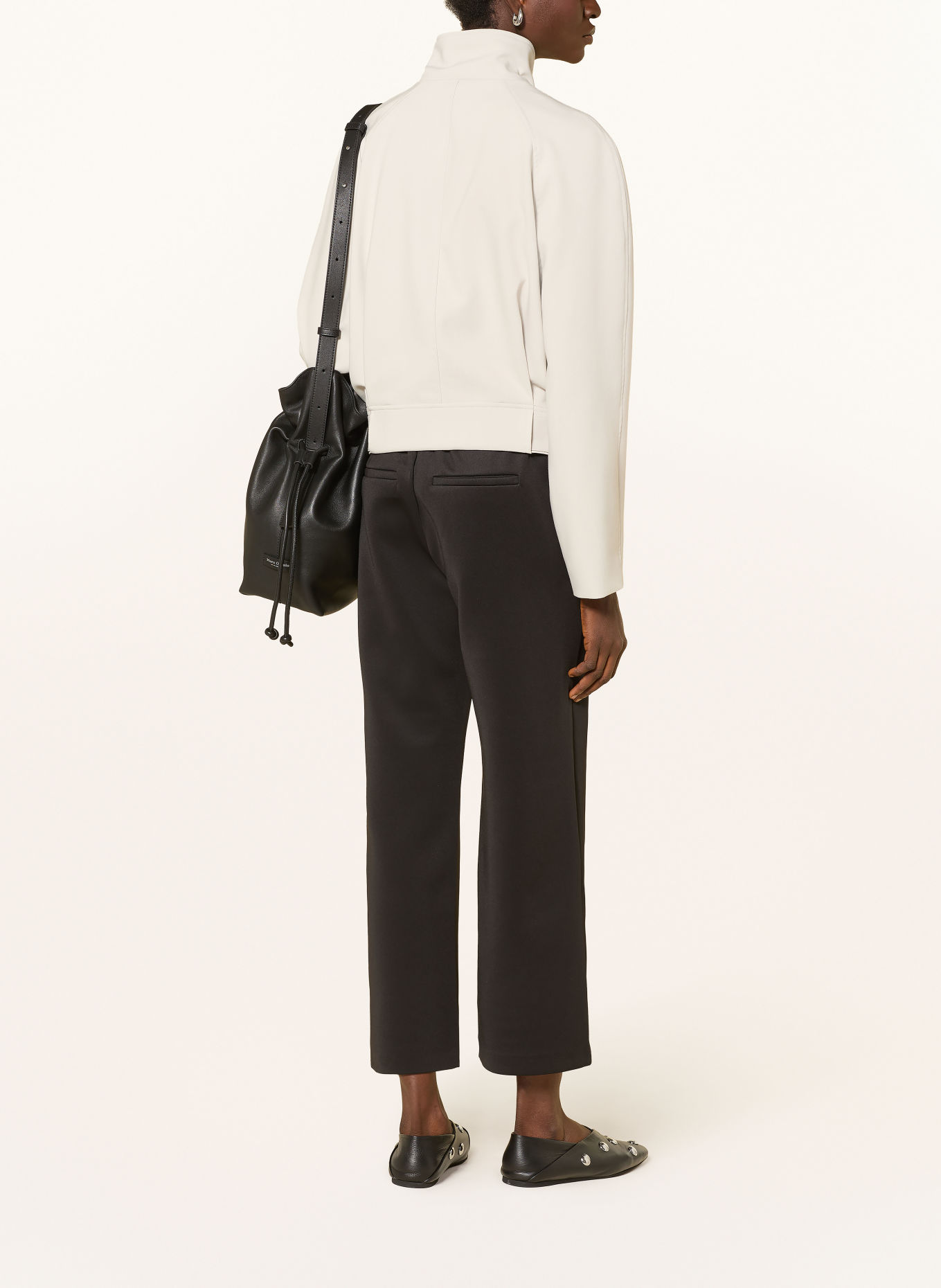 comma 7/8-length trousers made from jersey: BLACK