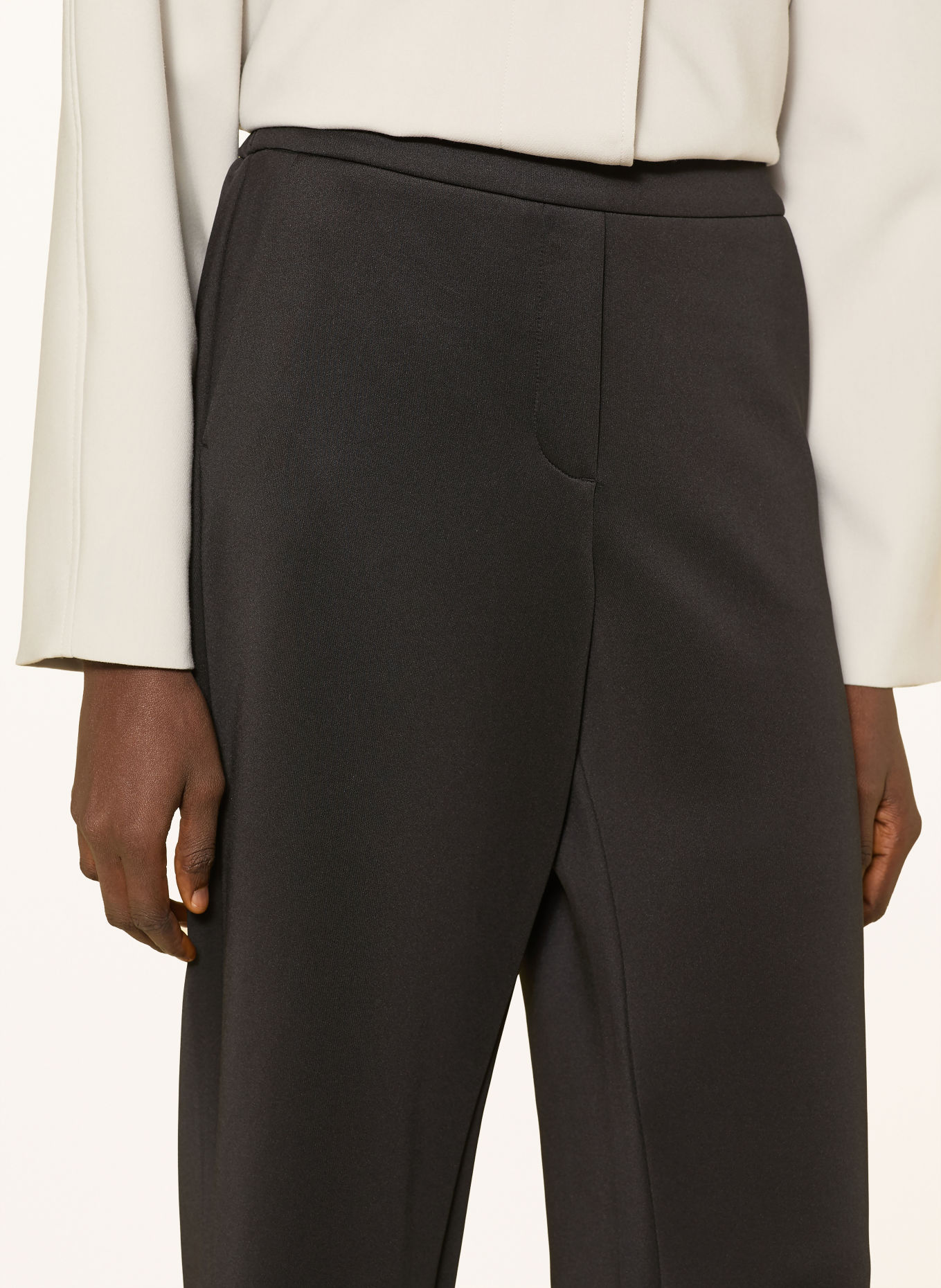 comma 7/8-length trousers made from jersey: BLACK