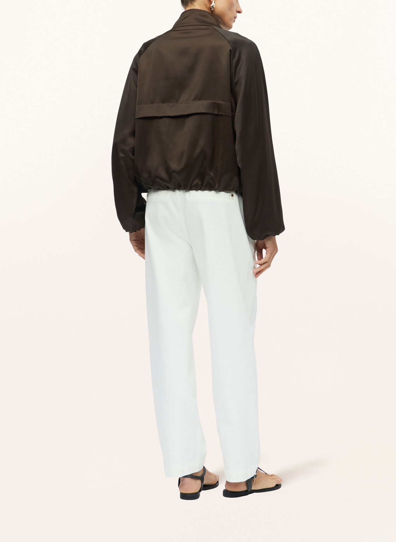 s.Oliver BLACK LABEL Blouson en satin: MARRON FONCÉ