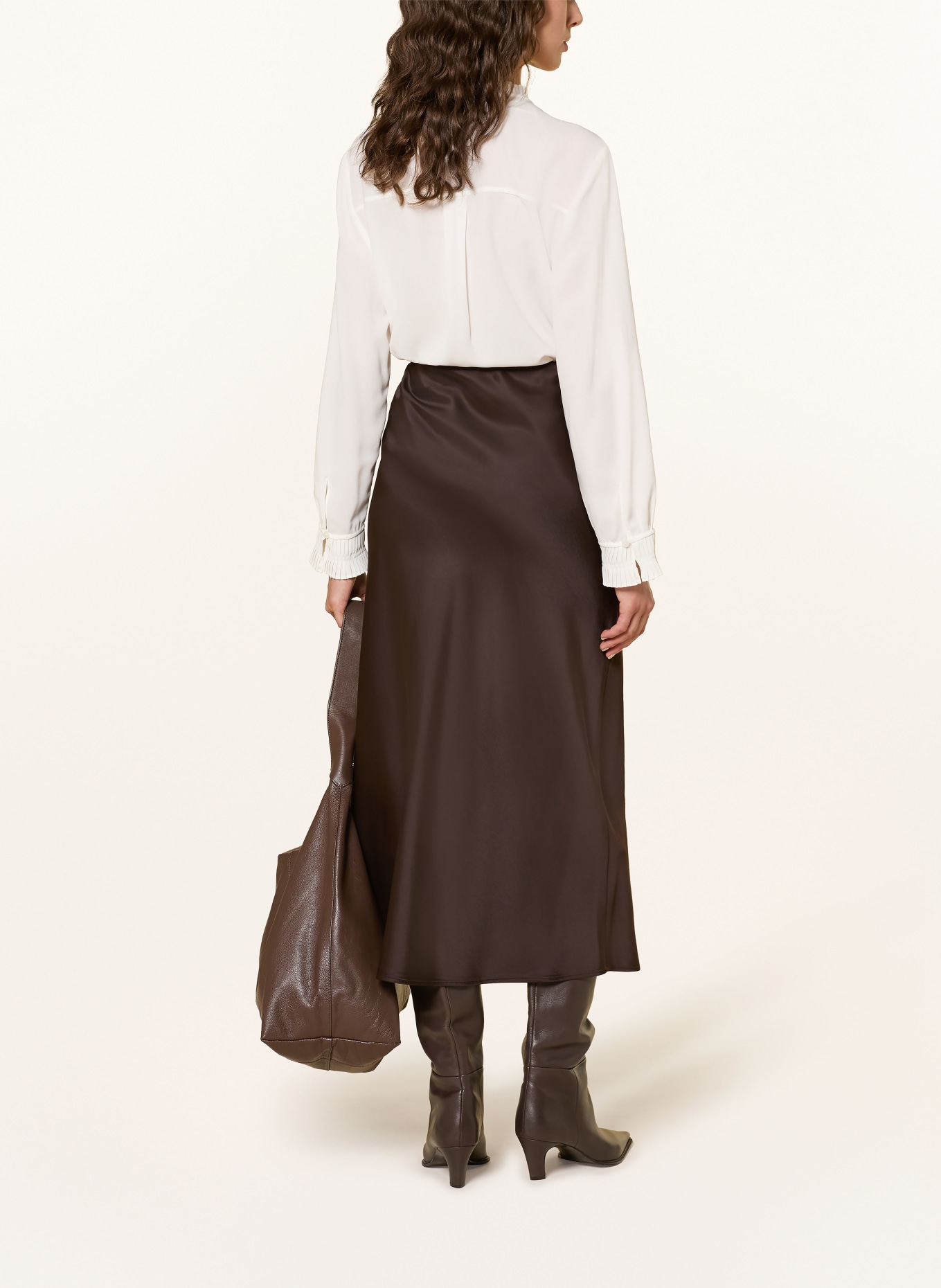 s.Oliver BLACK LABEL Satijnen rok: MARRON FONCÉ
