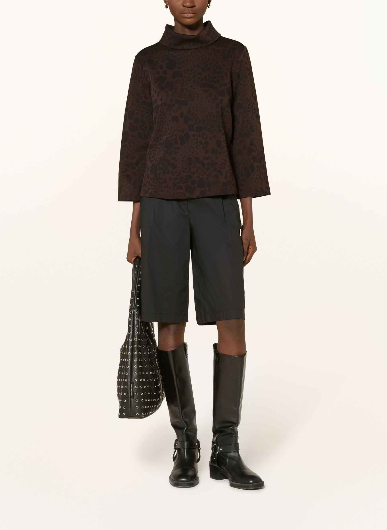 s.Oliver BLACK LABEL Sweatshirt: MARRON FONCÉ / NOIR