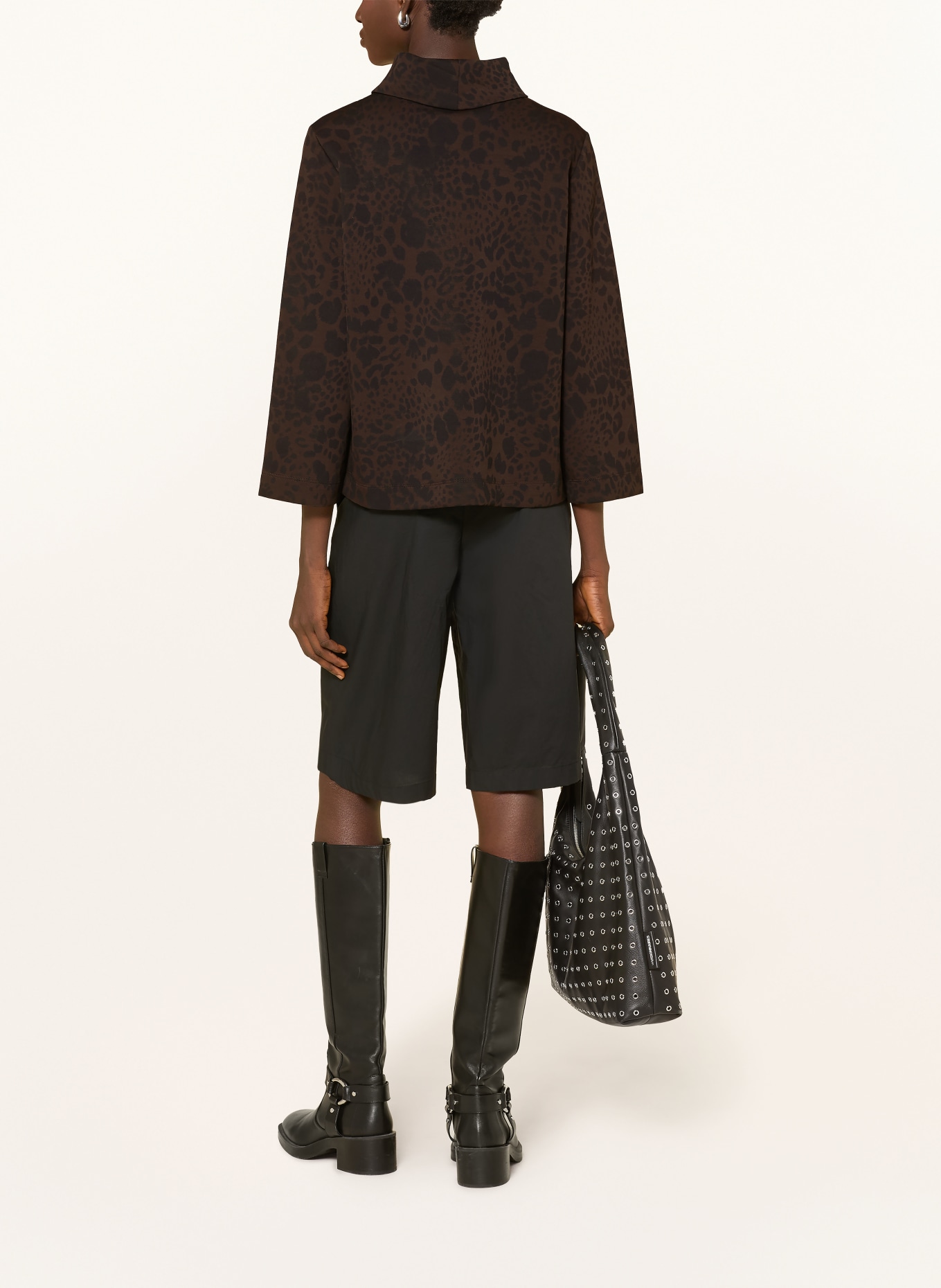 s.Oliver BLACK LABEL Sweatshirt: MARRON FONCÉ / NOIR
