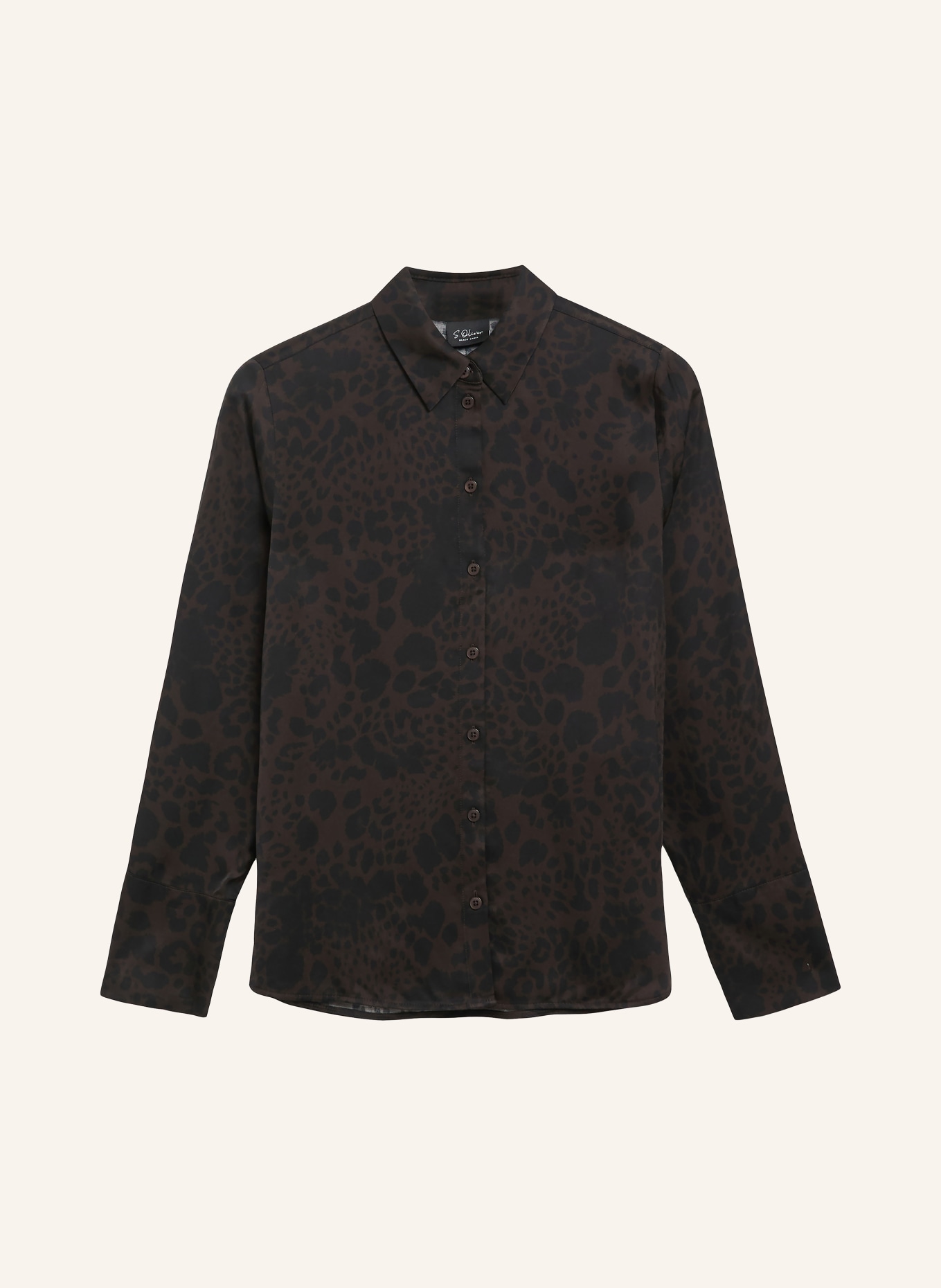 s.Oliver BLACK LABEL Satin shirt blouse: DARK BROWN / BLACK