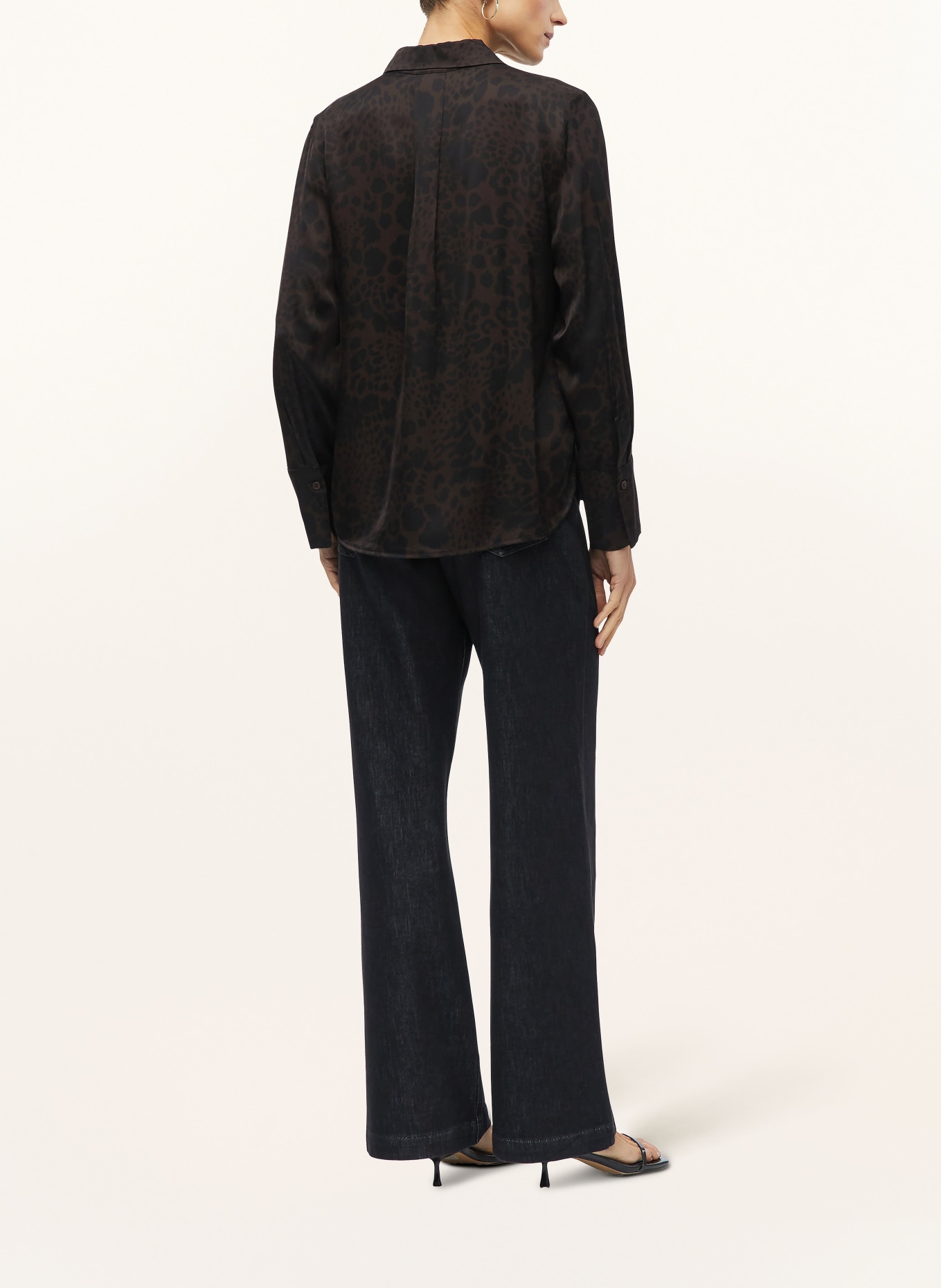s.Oliver BLACK LABEL Satin shirt blouse: DARK BROWN / BLACK