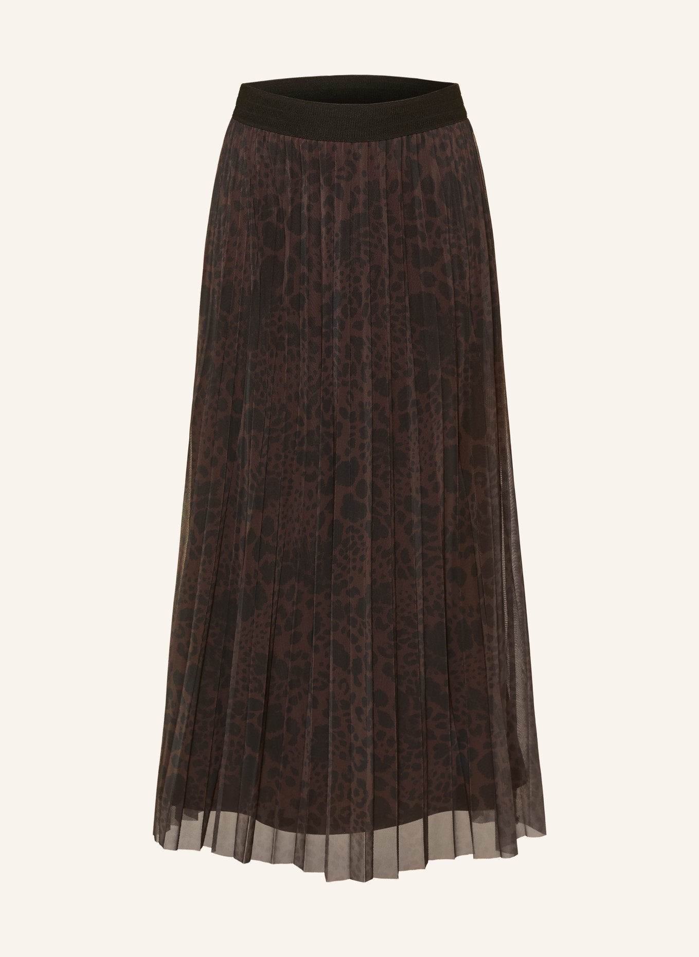 s.Oliver BLACK LABEL Plooirok van mesh: MARRON FONCÉ