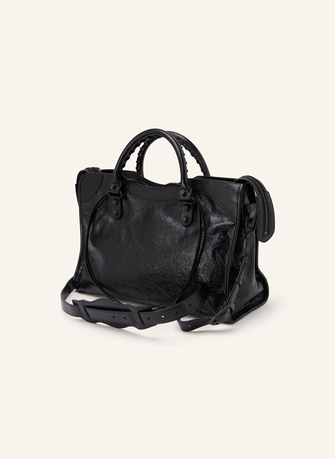 BALENCIAGA Handtasche LE CITY MEDIUM mit Nieten: SCHWARZ