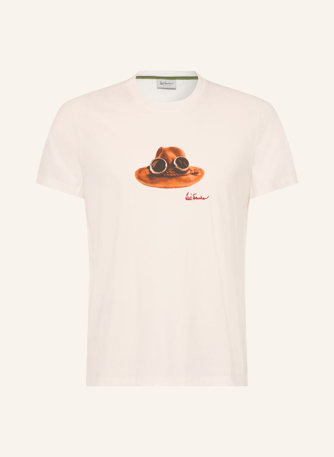 Luis Trenker T-Shirt DER HUT: WEISS / CAMEL / DUNKELBRAUN