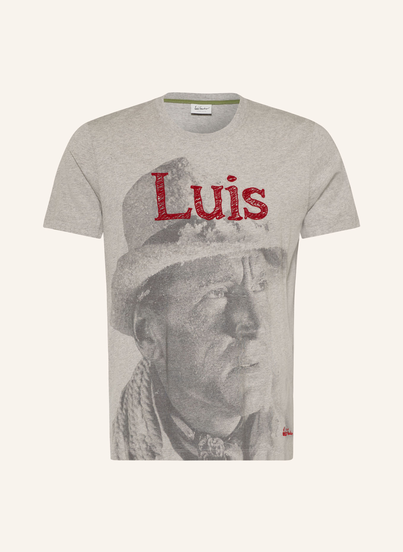Luis Trenker T-Shirt LUFACE: HELLGRAU / DUNKELGRAU / ROT