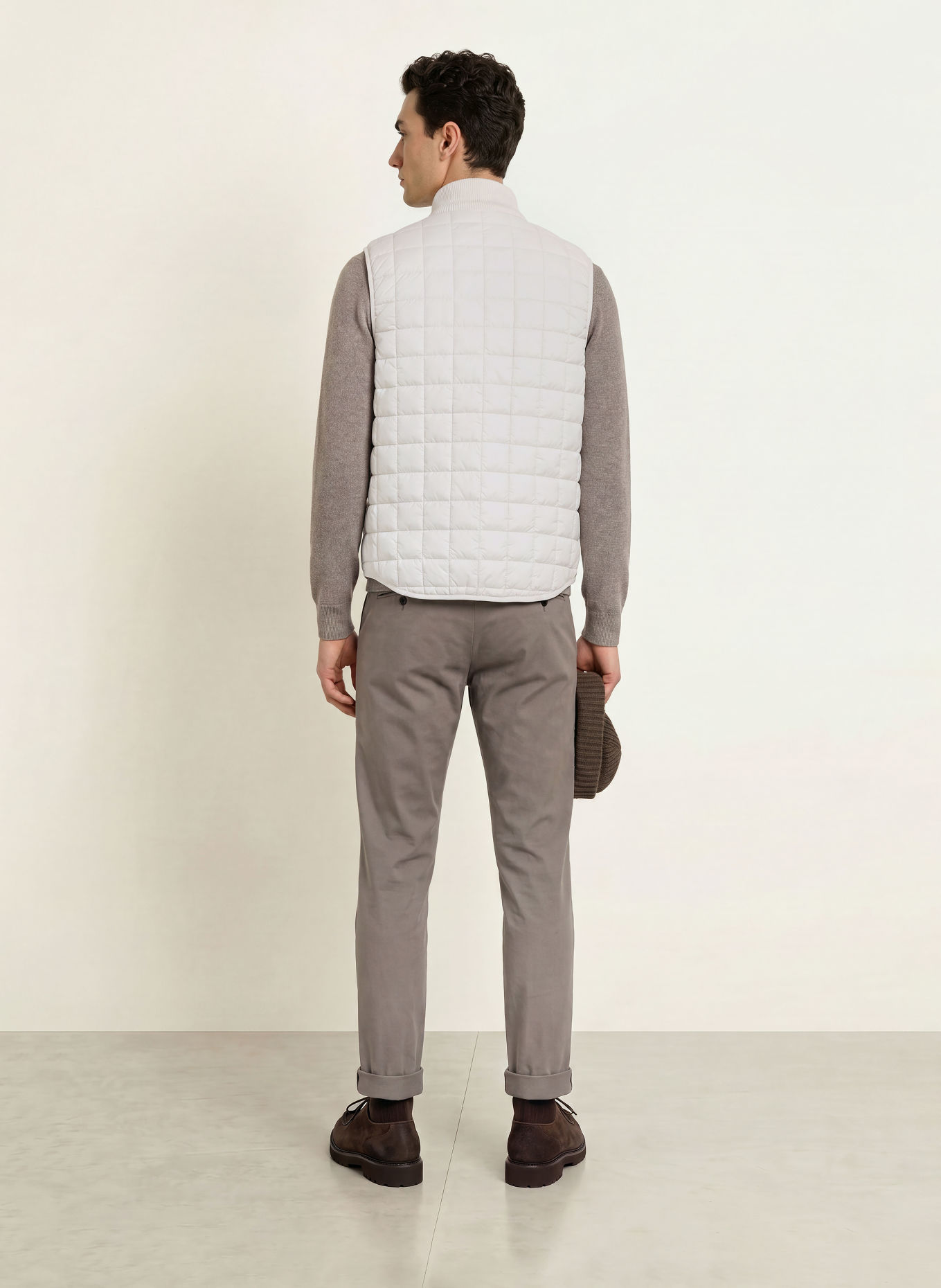 Luis Trenker Gilet matelassé avec fourrure synthétique: CRÈME