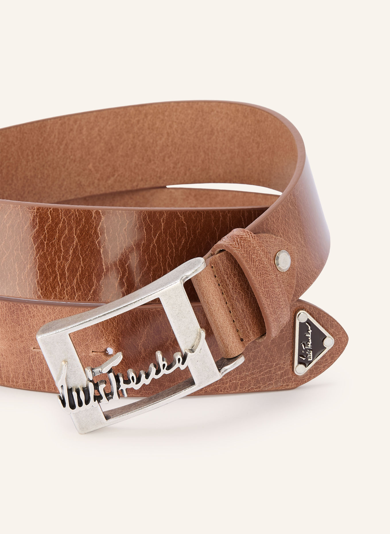 Luis Trenker LUFRANCO Leather Belts: COGNAC / SILVER
