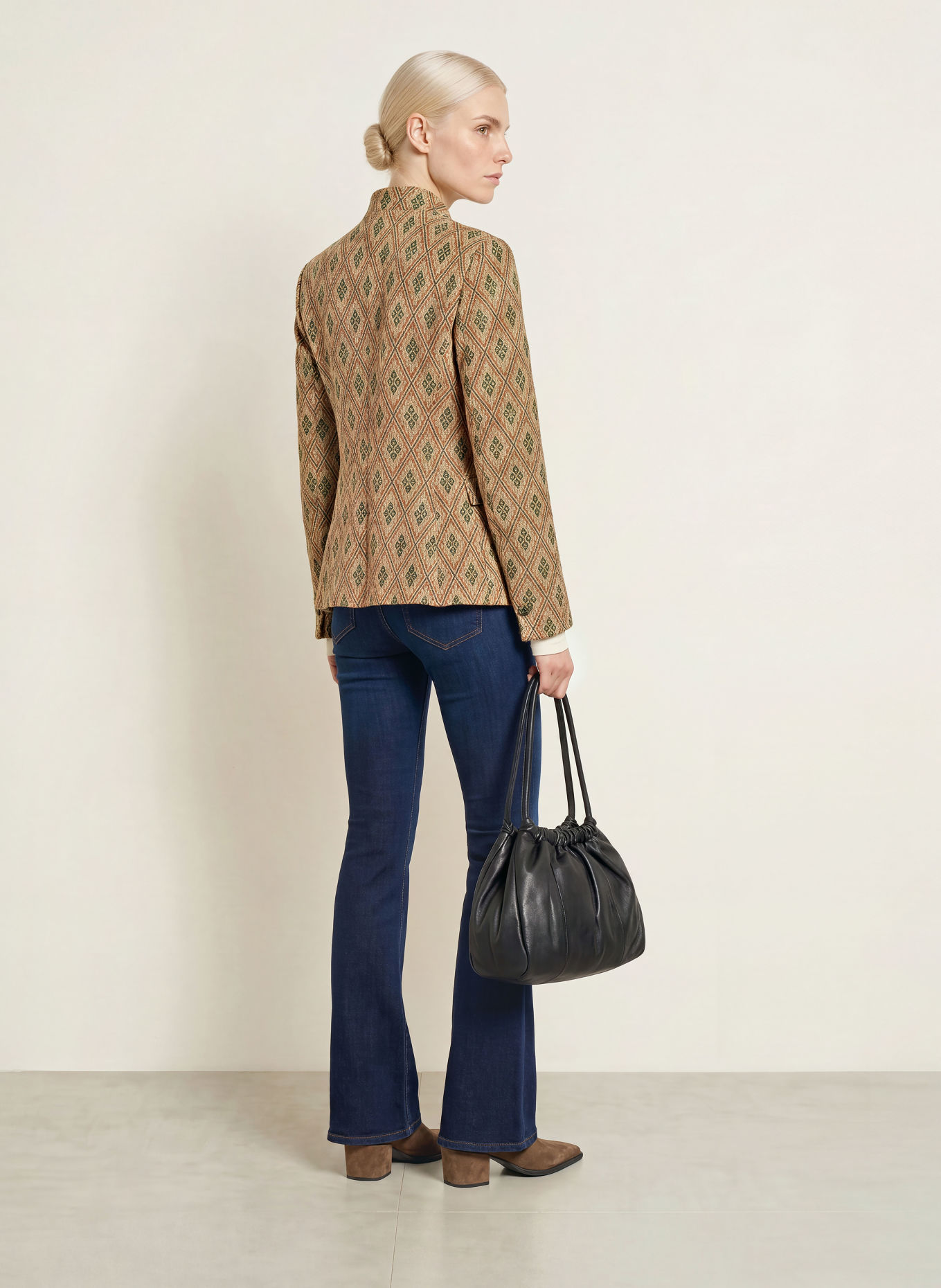Luis Trenker Jacquard-Janker LURANDA: BEIGE / BRUIN / DONKERGROEN