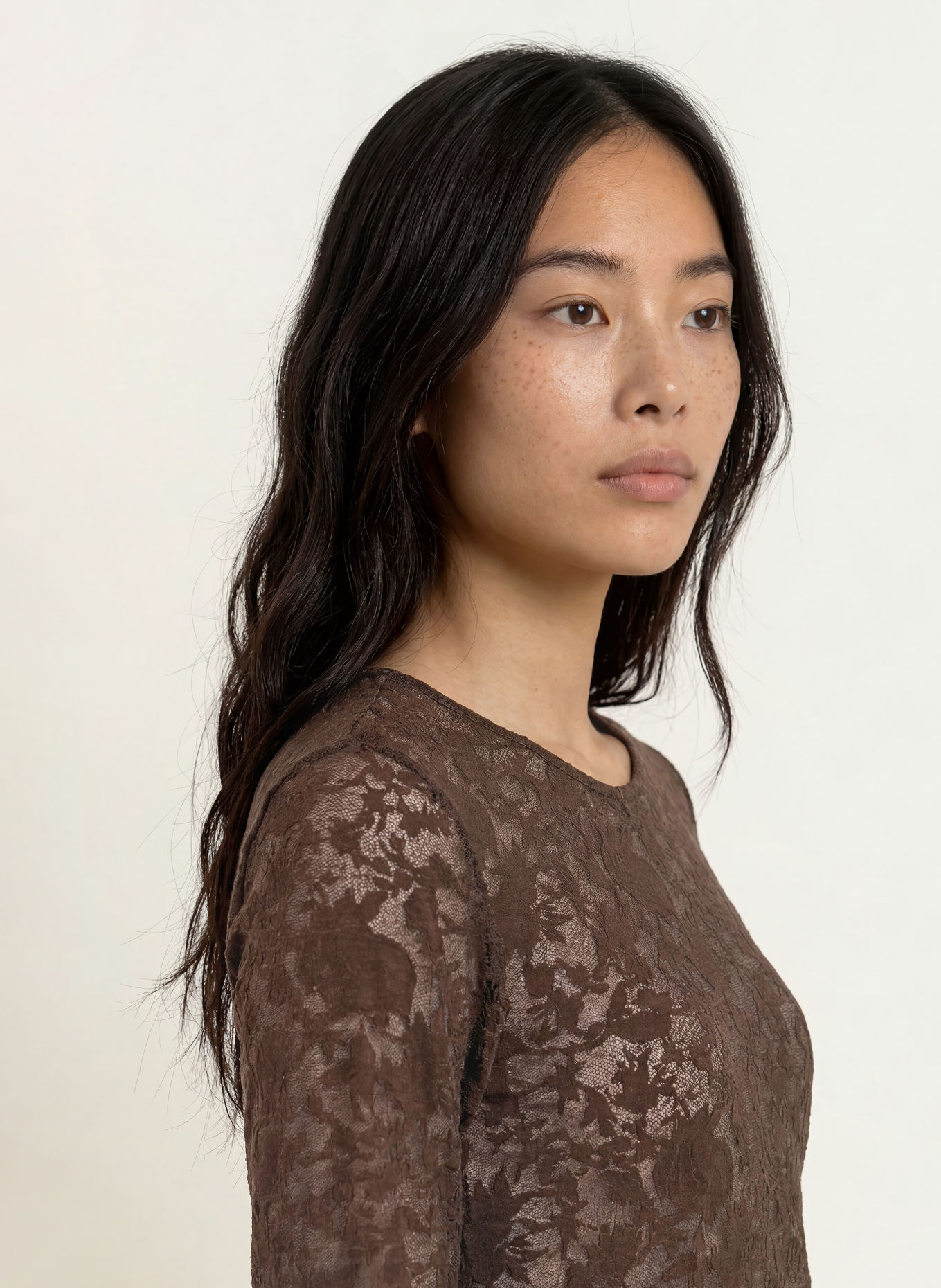 MSCH COPENHAGEN MSCHBRIGETTA Long-sleeve shirt in Jacquard: DARK BROWN