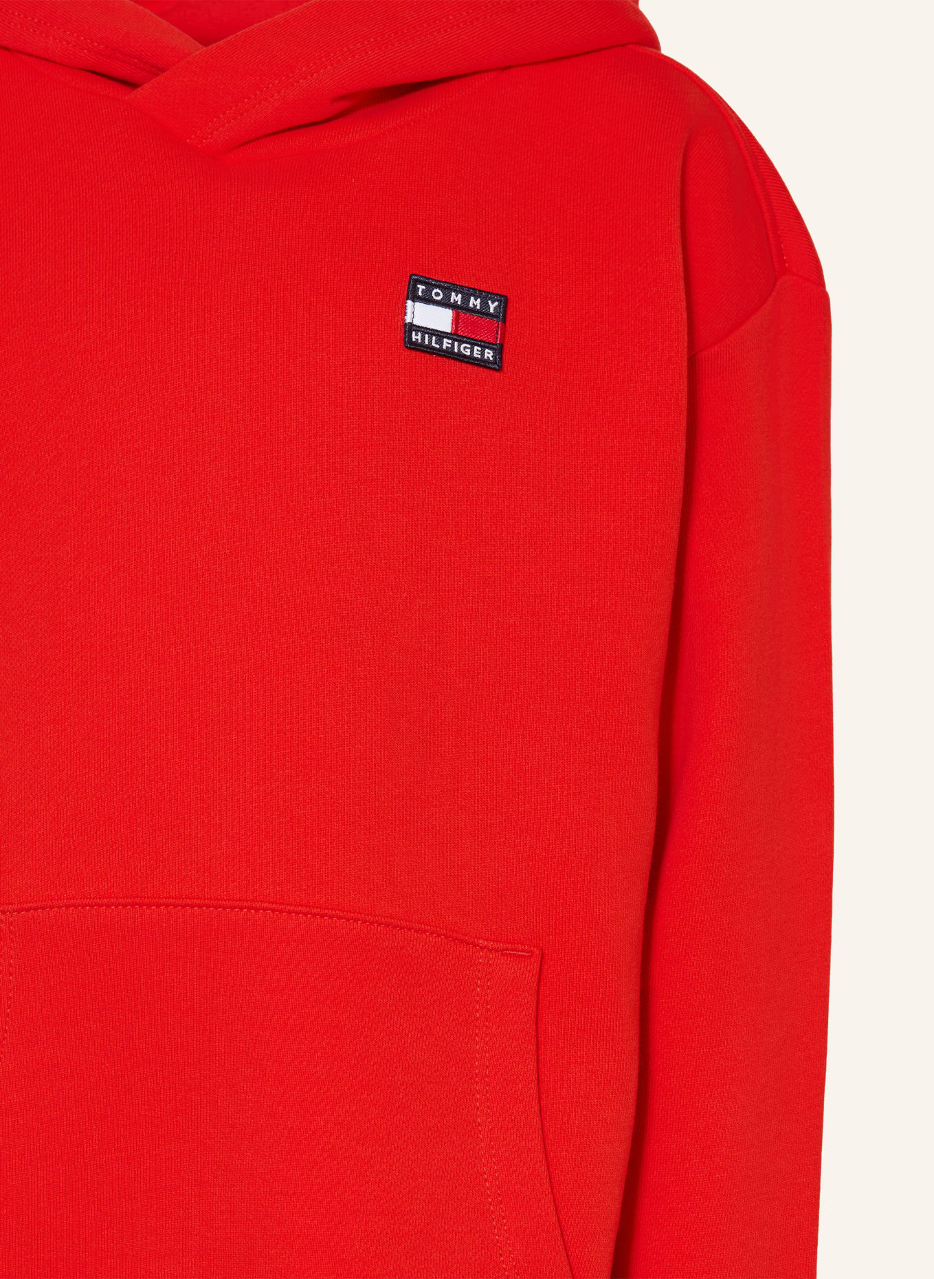 TOMMY HILFIGER Hoodie: RED / DARK BLUE / WHITE