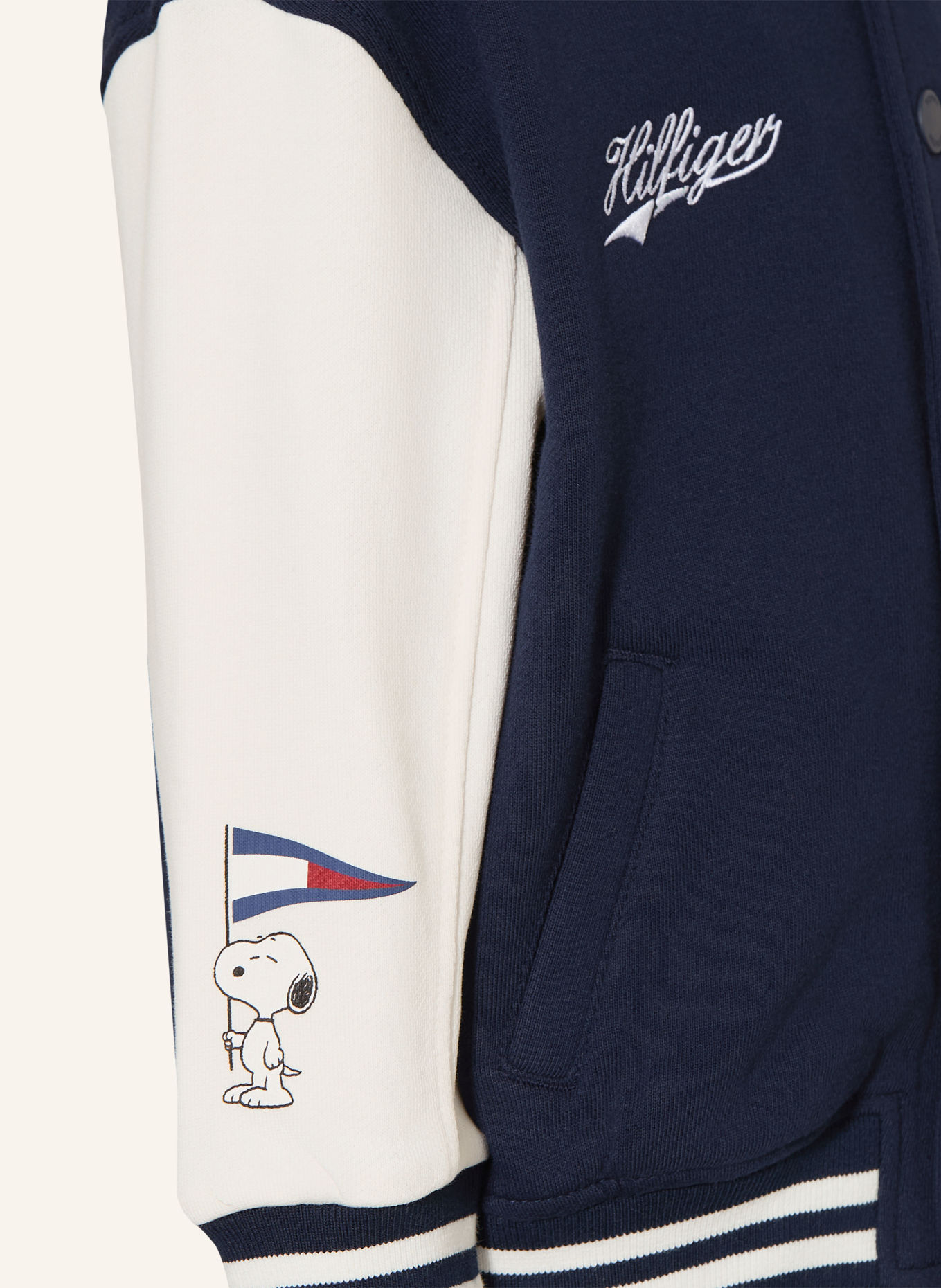 TOMMY HILFIGER College jacket: DARK BLUE / DARK RED / WHITE