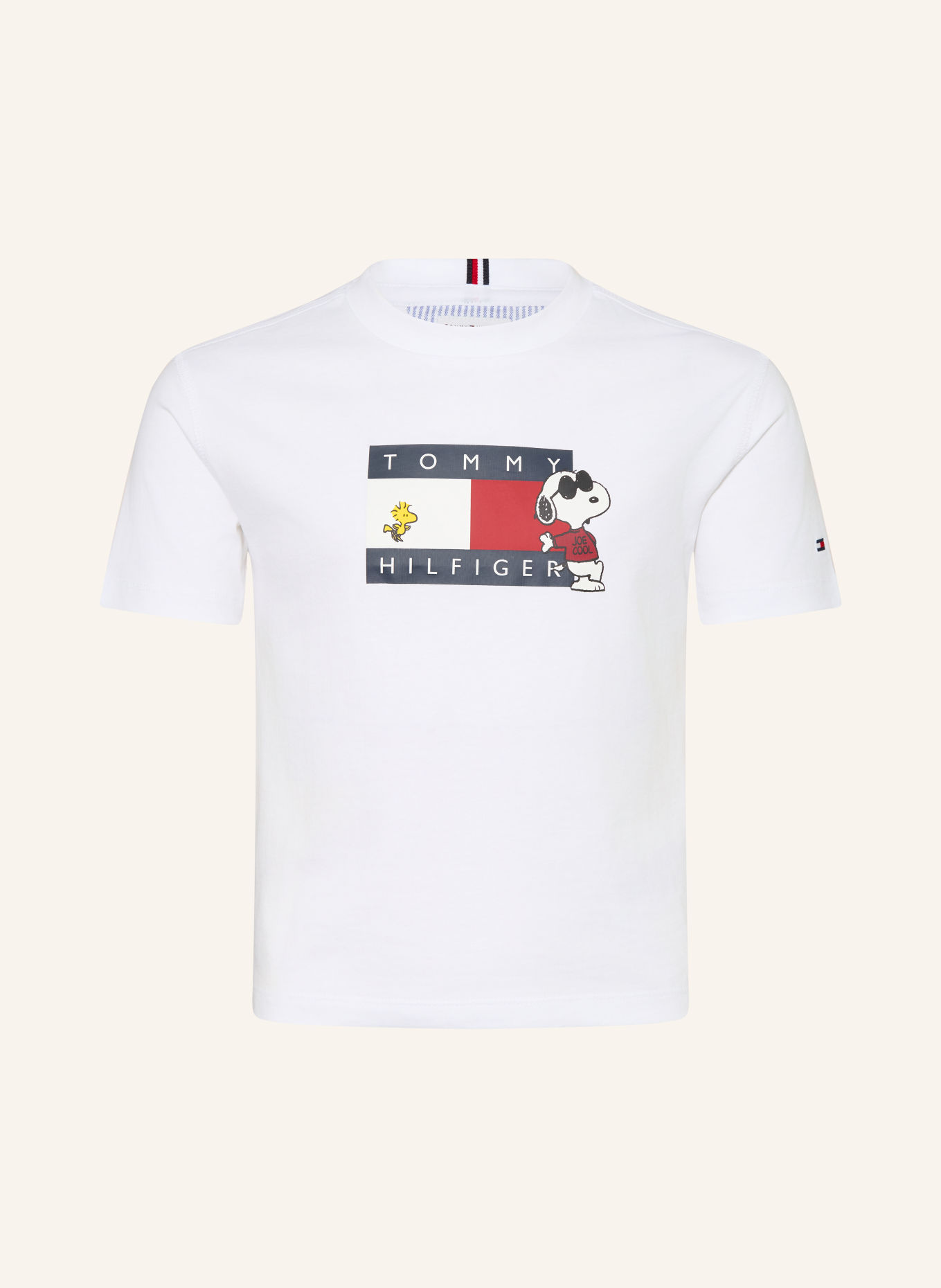 TOMMY HILFIGER T-shirt: WHITE / DARK RED / DARK BLUE