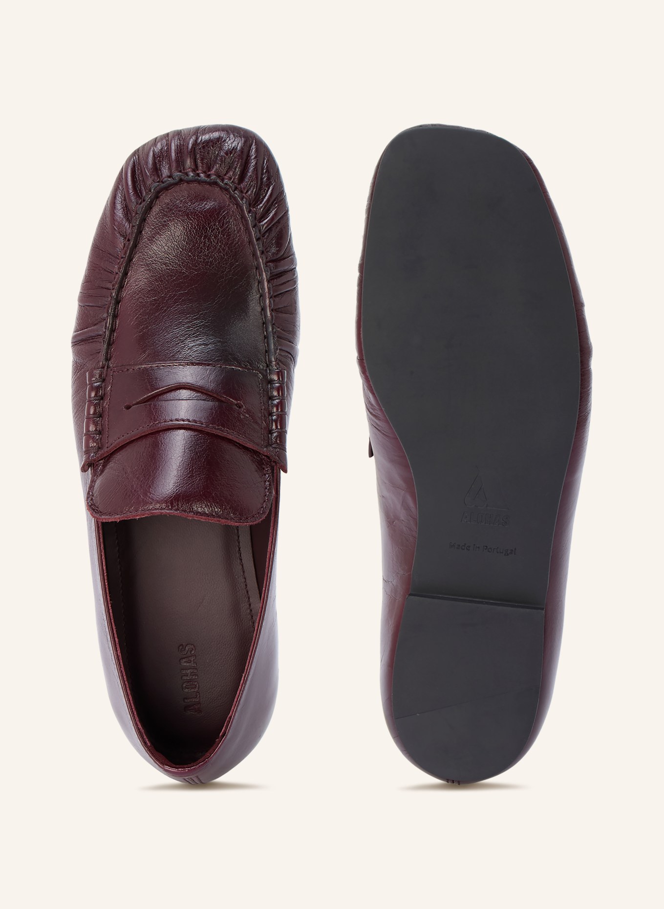 ALOHAS AVEN Penny loafer: DARK RED