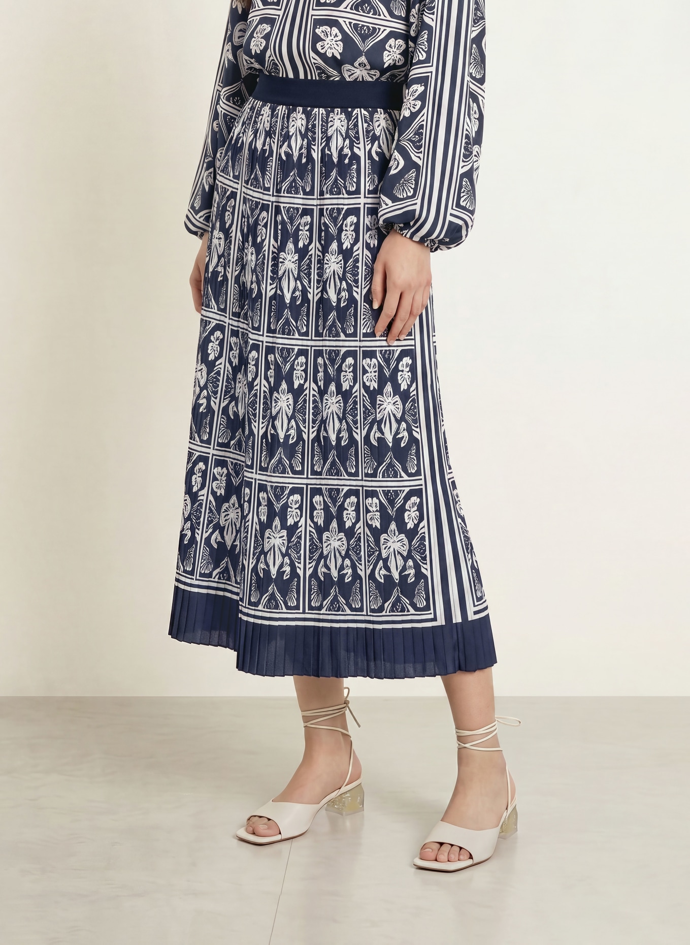 MOS MOSH Rok MMMORELLA: DONKERBLAUW / WIT