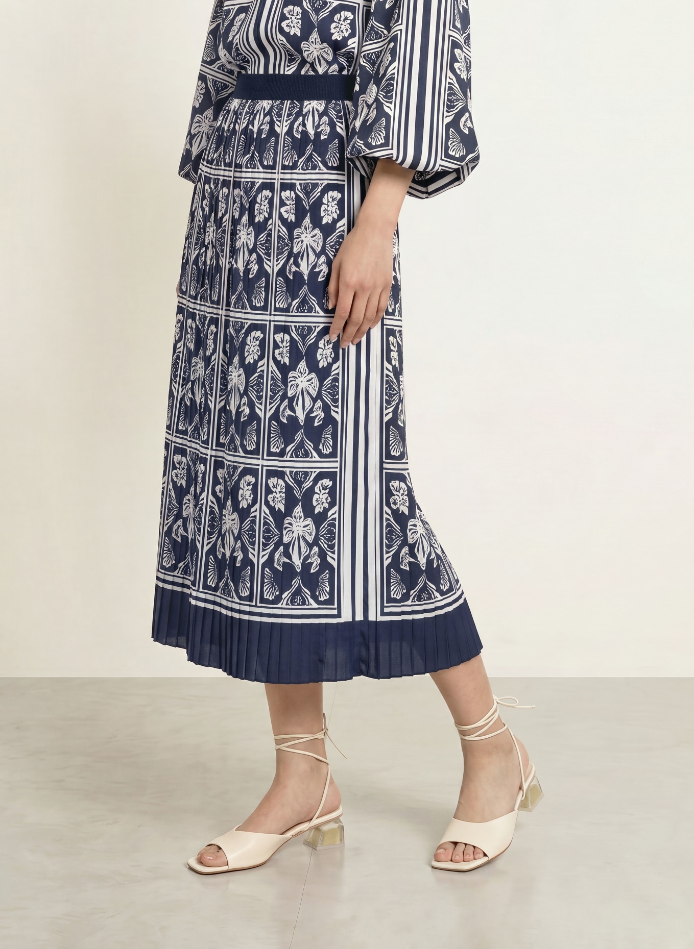 MOS MOSH Rok MMMORELLA: DONKERBLAUW / WIT