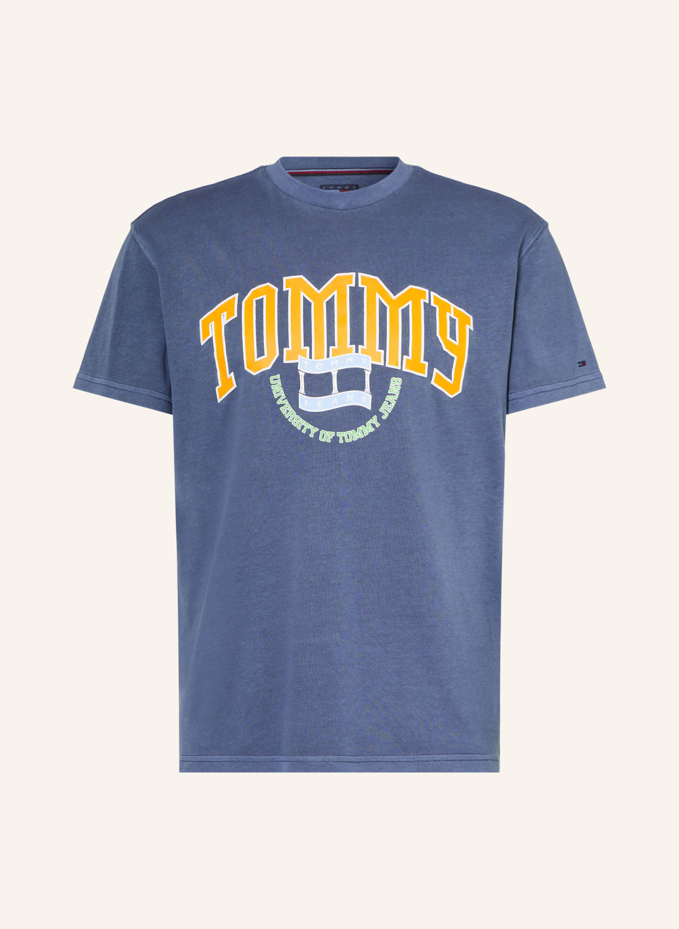 TOMMY JEANS T-shirt: MØRKEBLÅ / GUL / GRØN