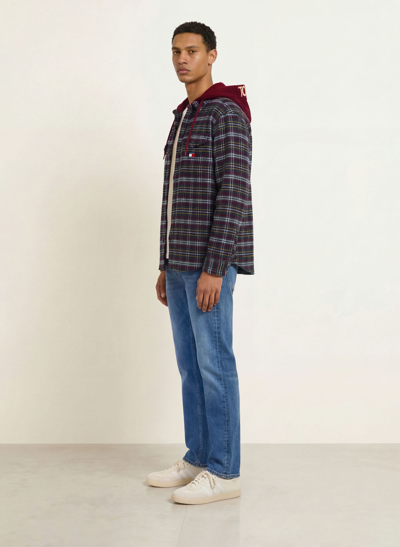 TOMMY JEANS Jachetă de exterior: ALBASTRU ÎNCHIS / BEJ / ROȘU ÎNCHIS