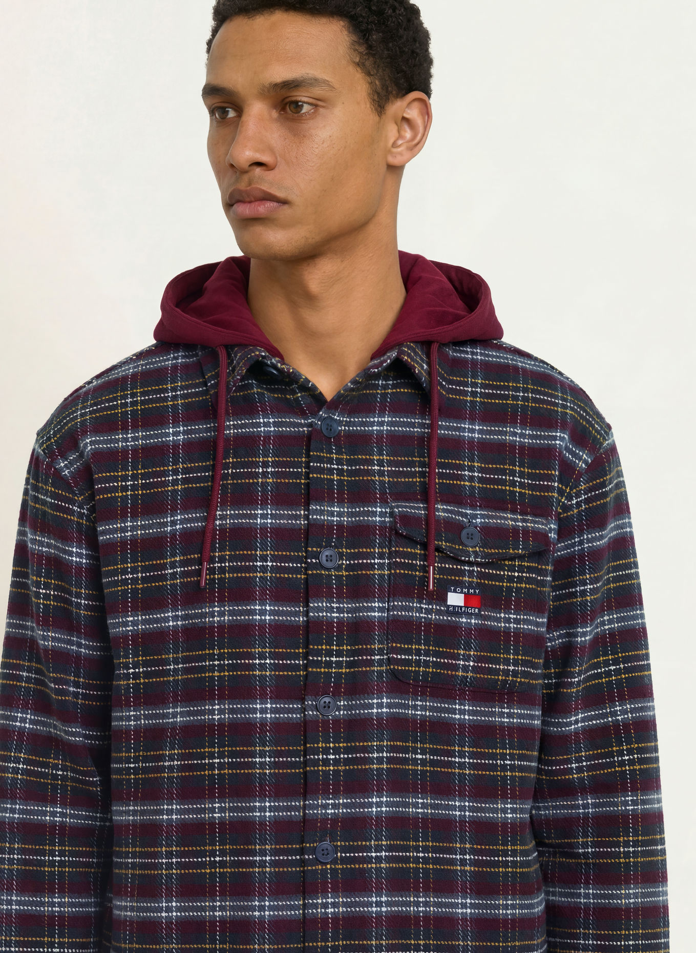 TOMMY JEANS Jachetă de exterior: ALBASTRU ÎNCHIS / BEJ / ROȘU ÎNCHIS