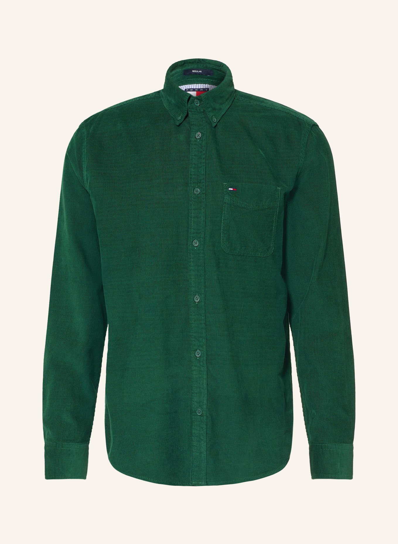 TOMMY JEANS Cordoverhemd Comfort Fit: GROEN