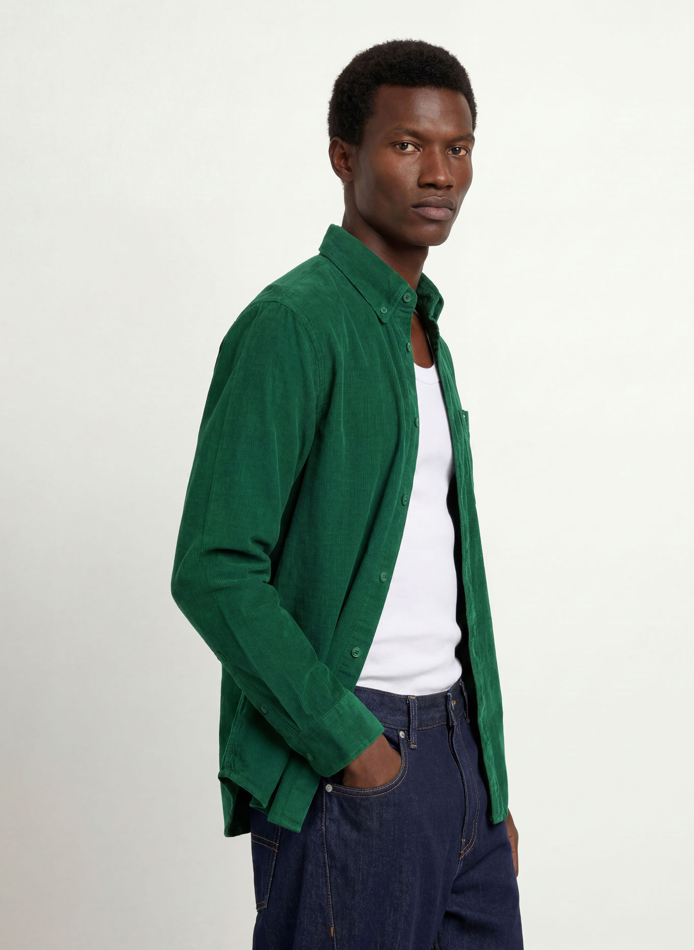 TOMMY JEANS Cordoverhemd Comfort Fit: GROEN