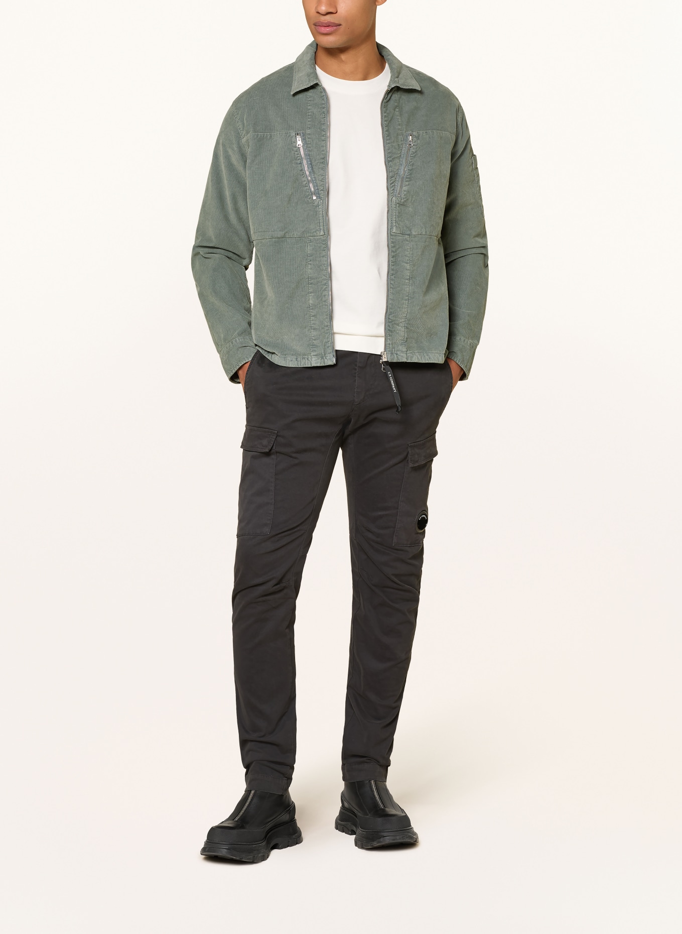 C.P. COMPANY Cord-Overjacket: HELLGRÜN