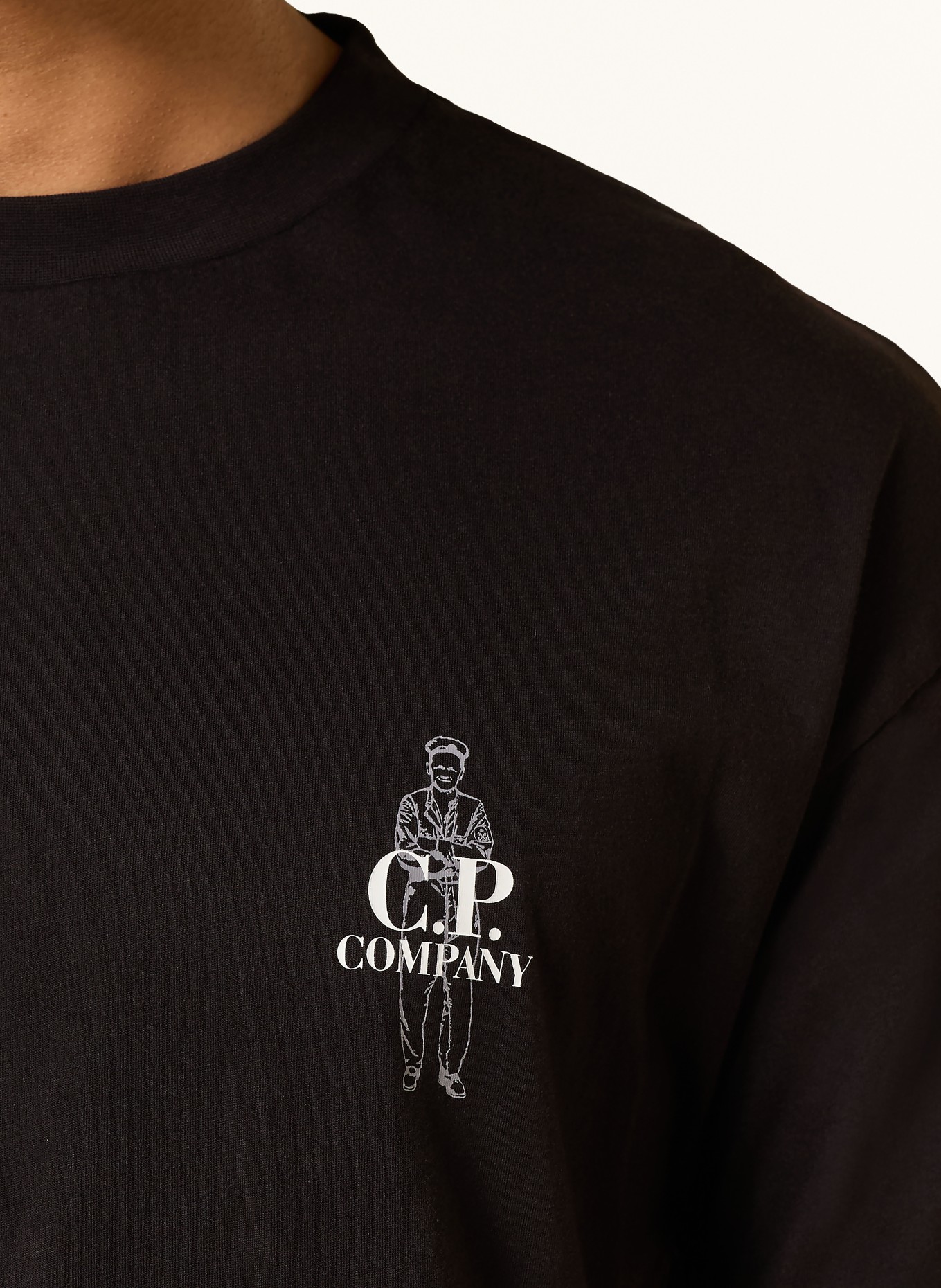 C.P. COMPANY T-Shirt: SCHWARZ / GRAU / WEISS