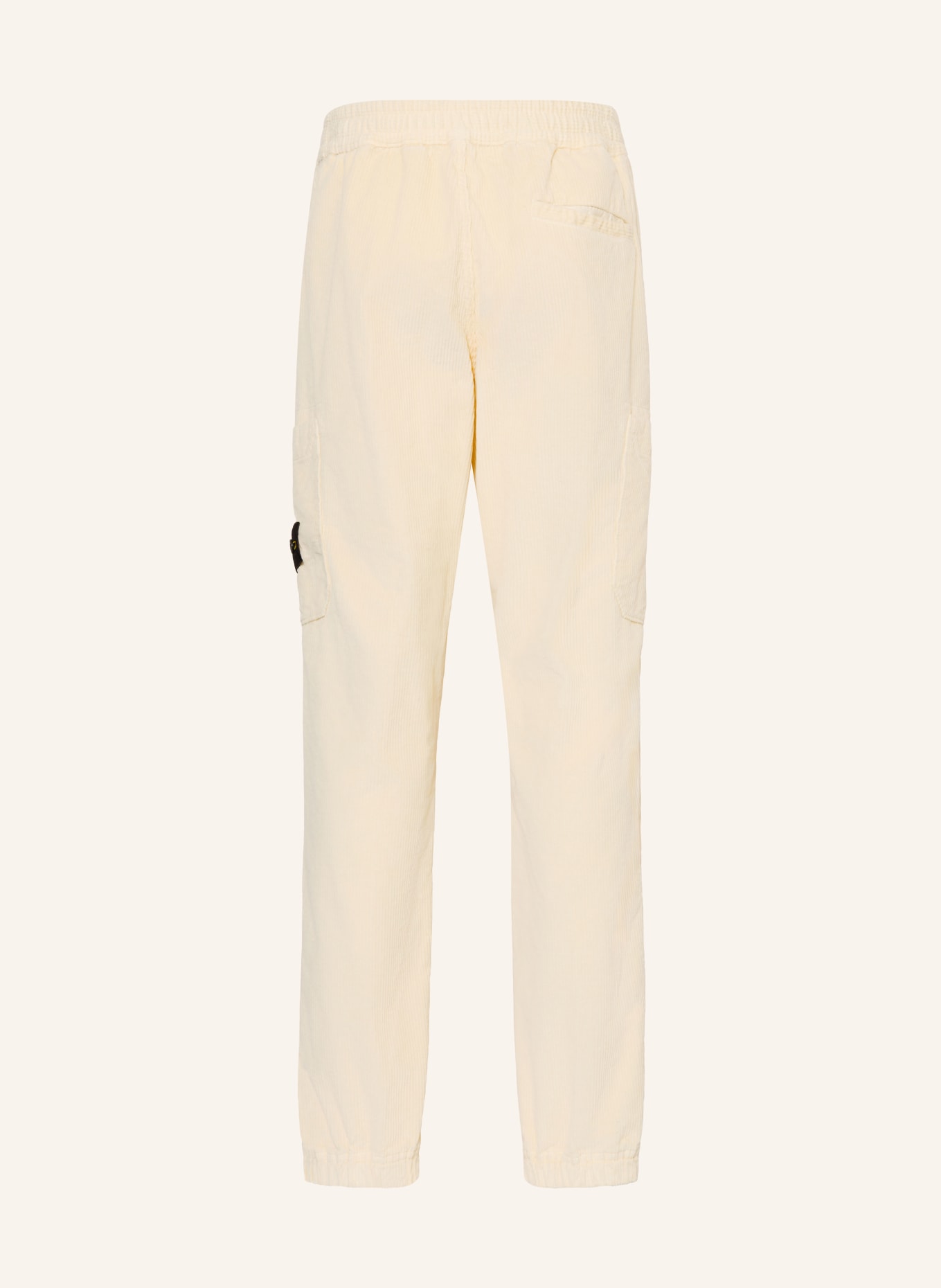 STONE ISLAND JUNIOR Pantaloni cargo din velur: CREM