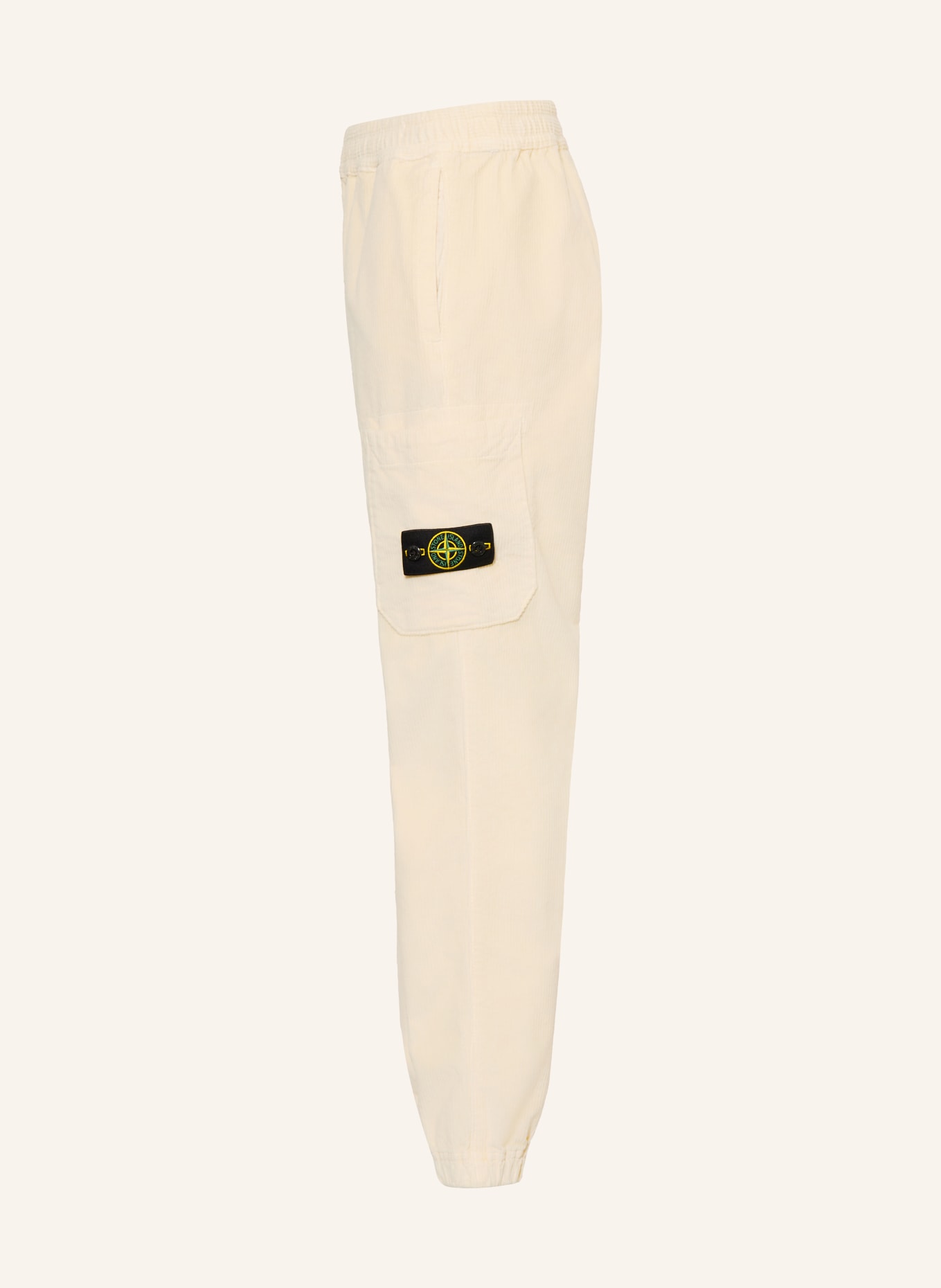 STONE ISLAND JUNIOR Pantaloni cargo din velur: CREM