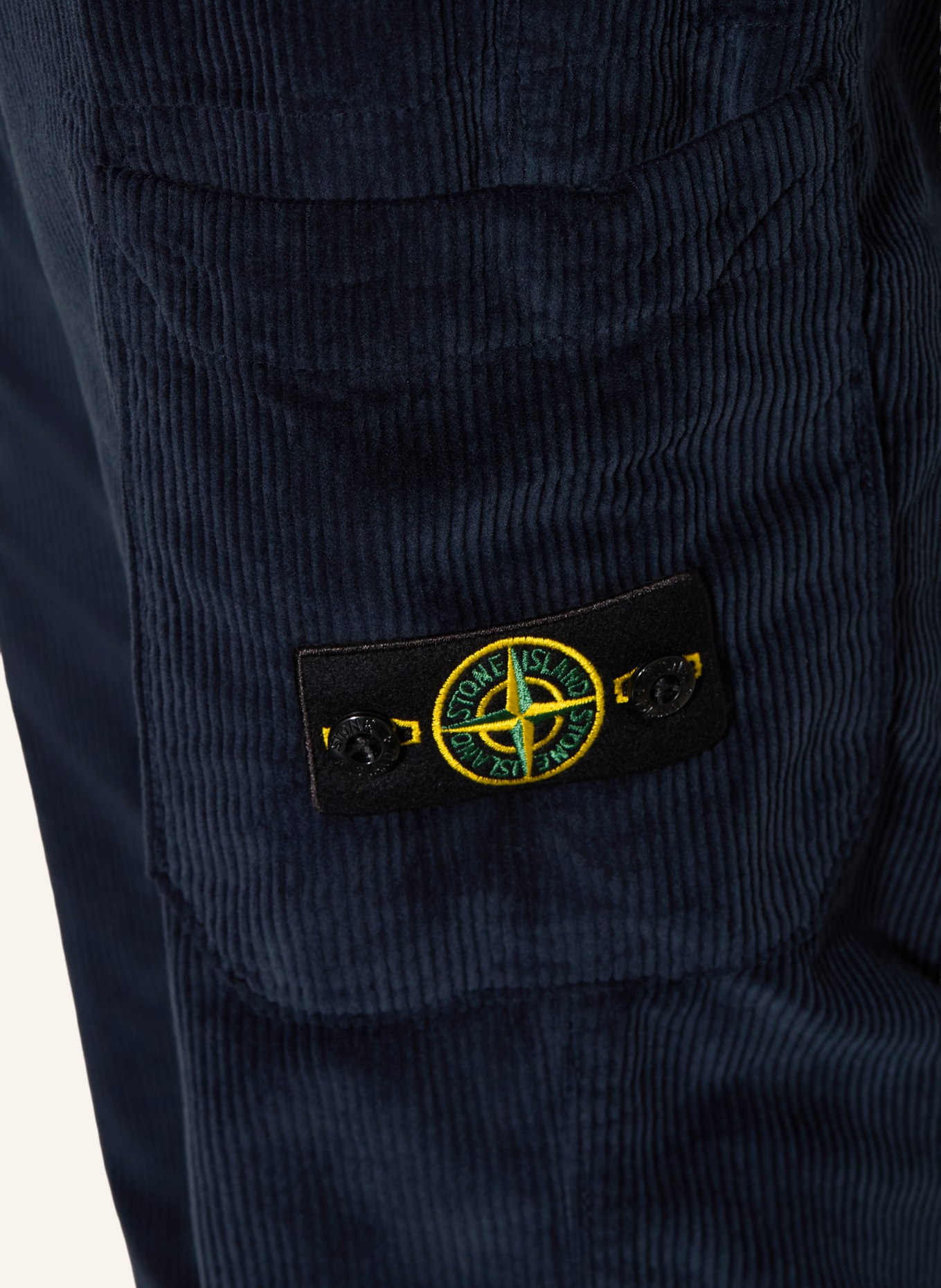 STONE ISLAND JUNIOR Pantaloni cargo din velur: ALBASTRU ÎNCHIS