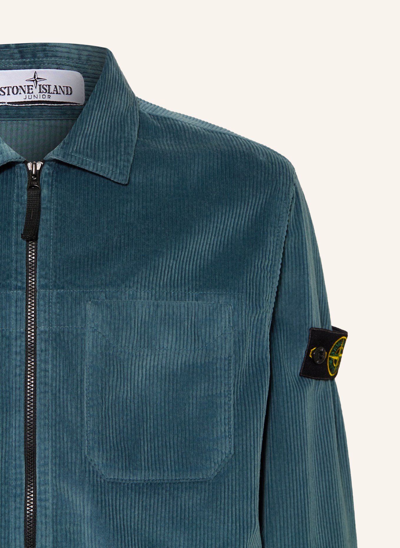 STONE ISLAND JUNIOR Jachetă din catifea: PETROL