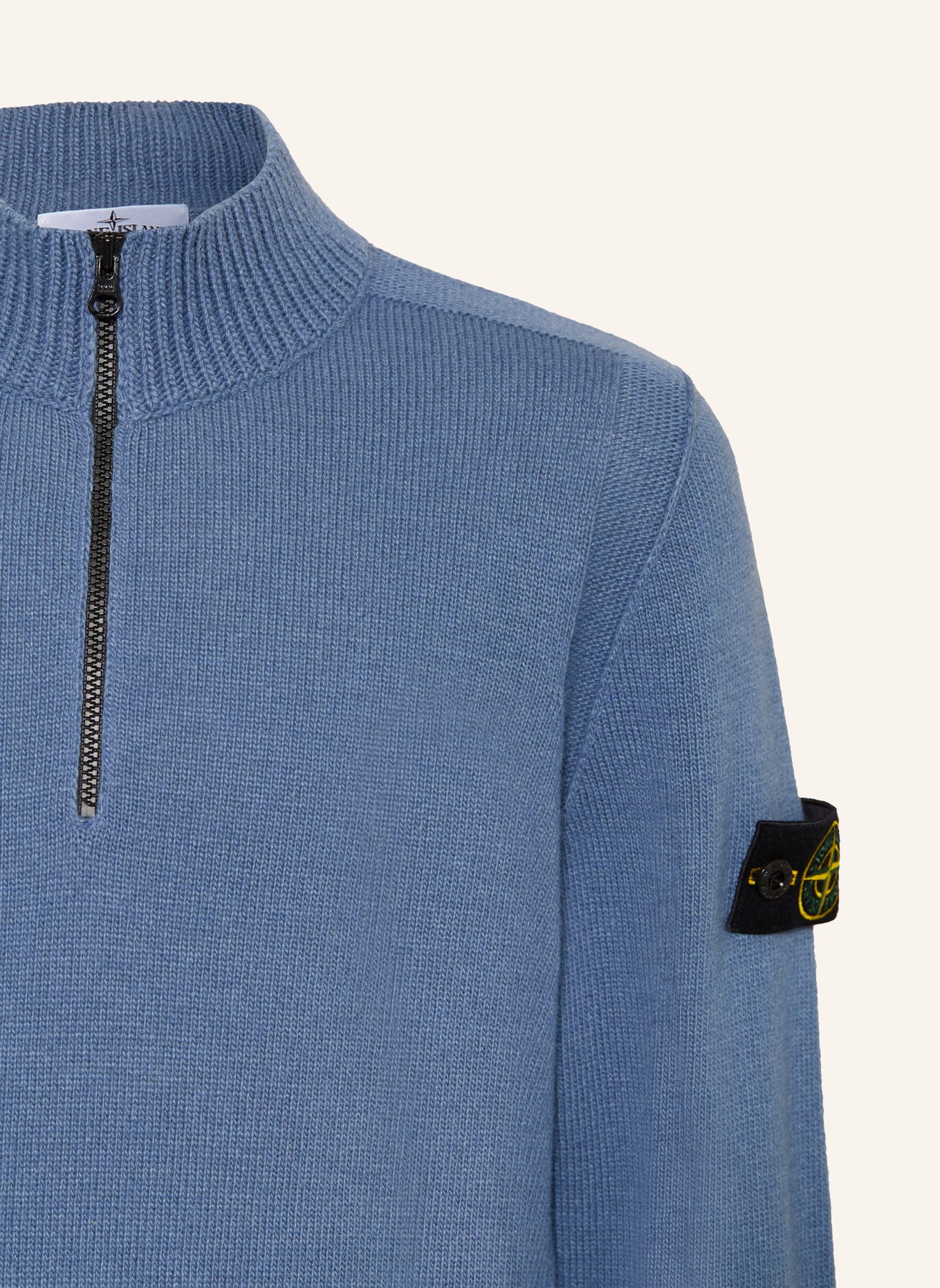 STONE ISLAND JUNIOR Half-zip sweater: BLUE GRAY