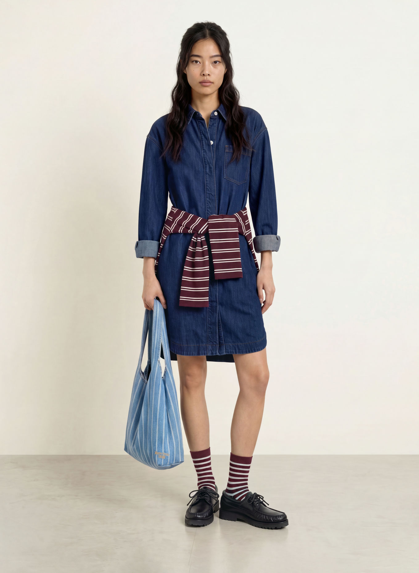 Marc O'Polo DENIM Rochie-cămașă din denim: ALBASTRU ÎNCHIS