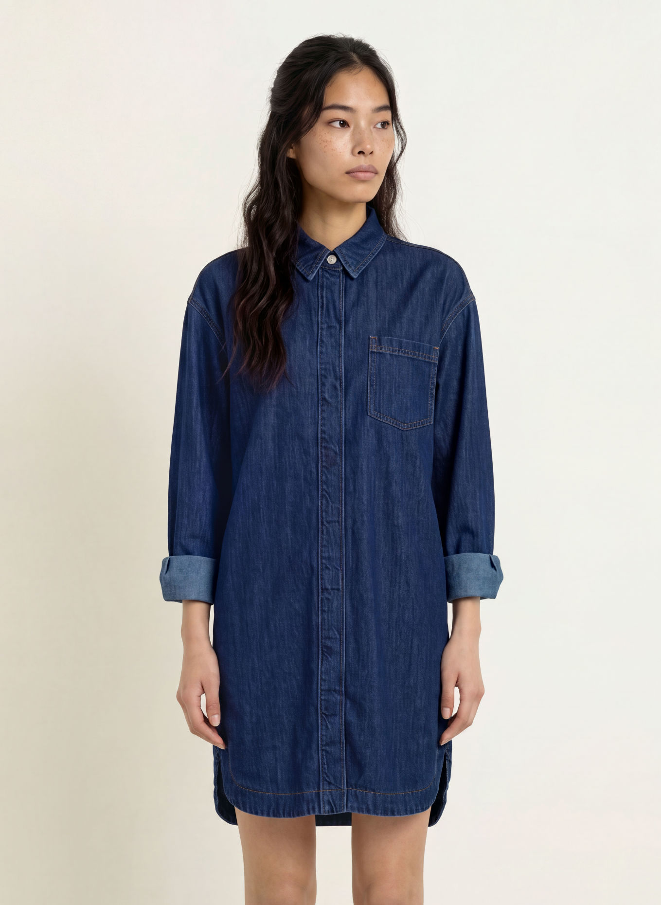 Marc O'Polo DENIM Rochie-cămașă din denim: ALBASTRU ÎNCHIS