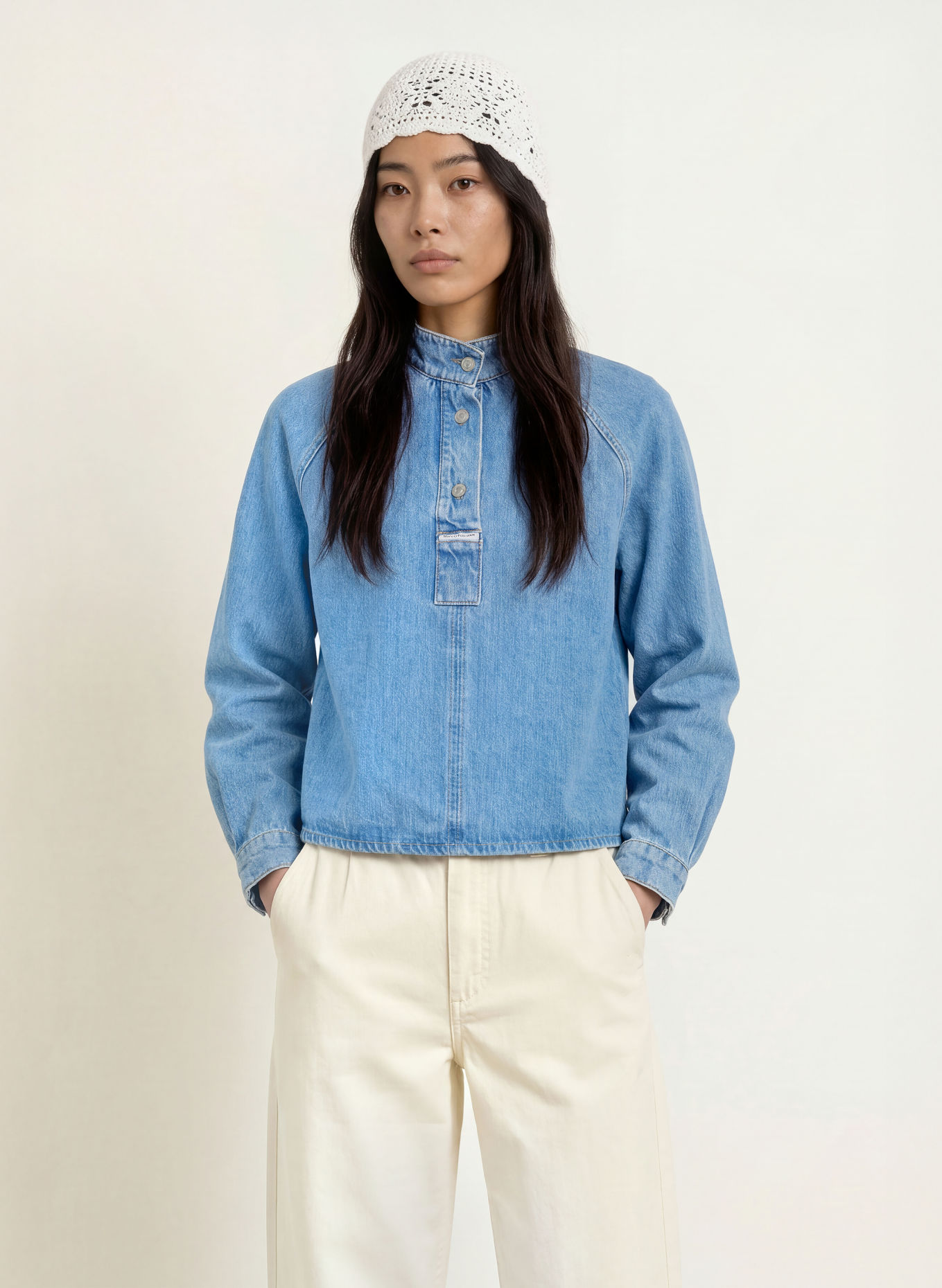 Marc O'Polo DENIM Jeansbluse: HELLBLAU