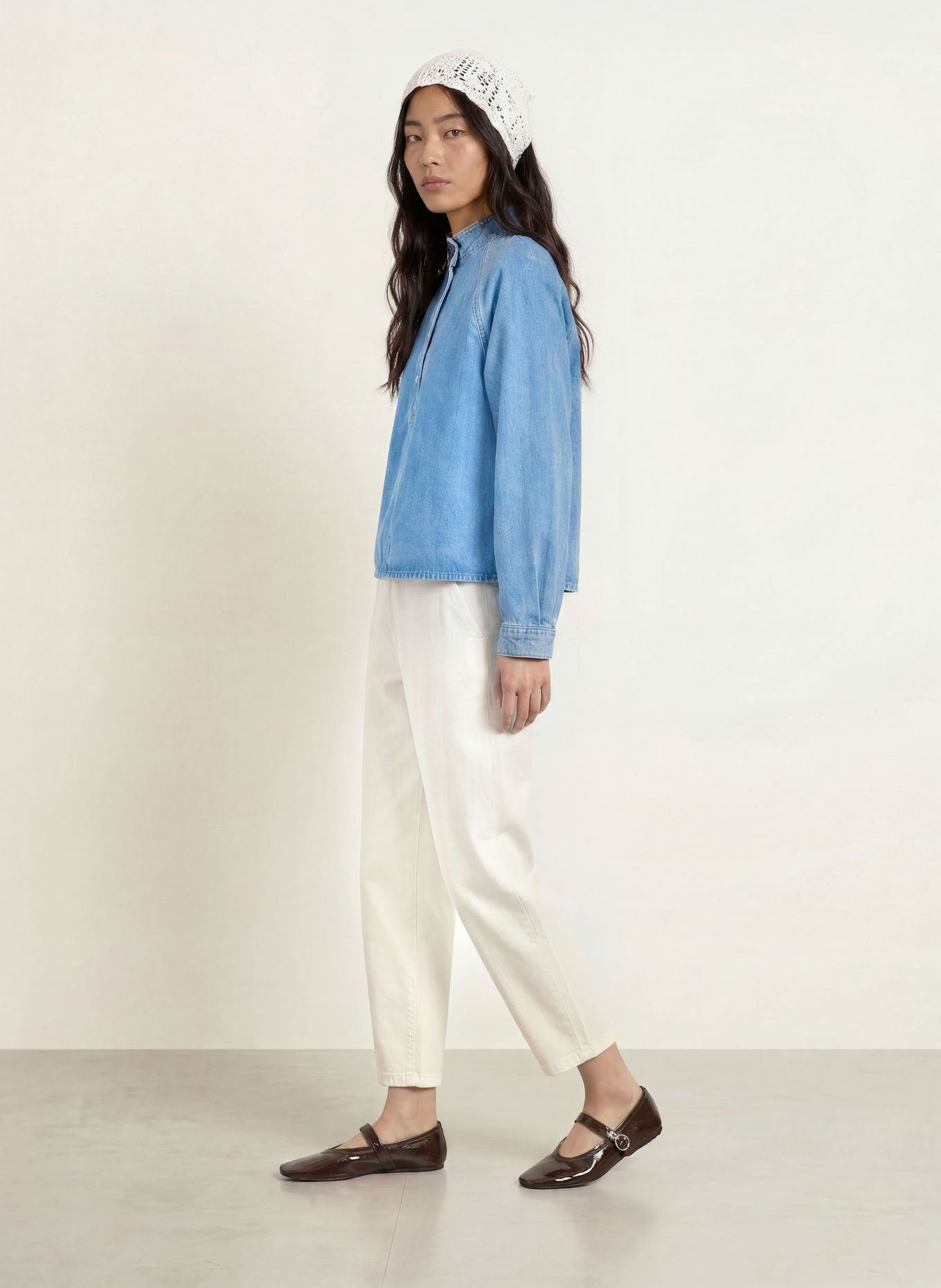 Marc O'Polo DENIM Jeansbluse: HELLBLAU