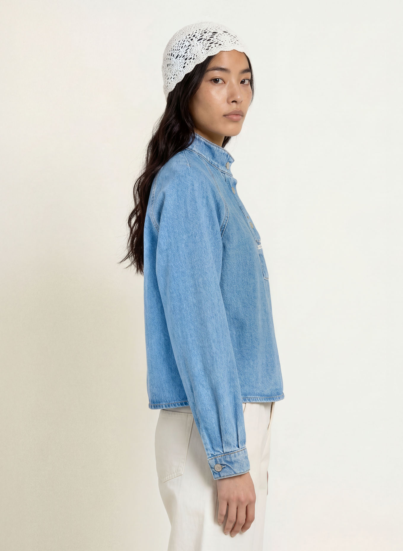 Marc O'Polo DENIM Jeansbluse: HELLBLAU