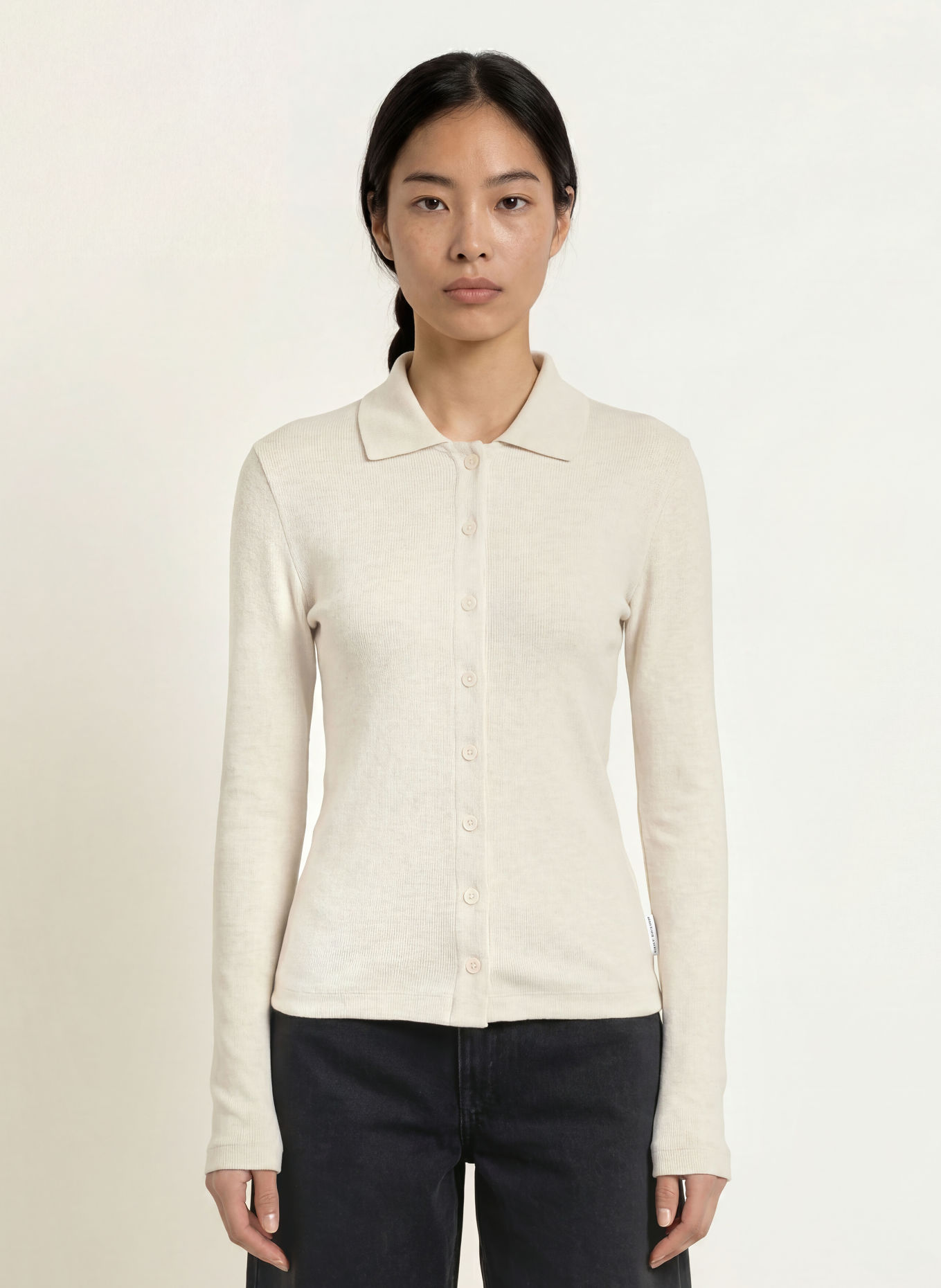 Marc O'Polo DENIM Hemdbluse aus Jersey: ECRU